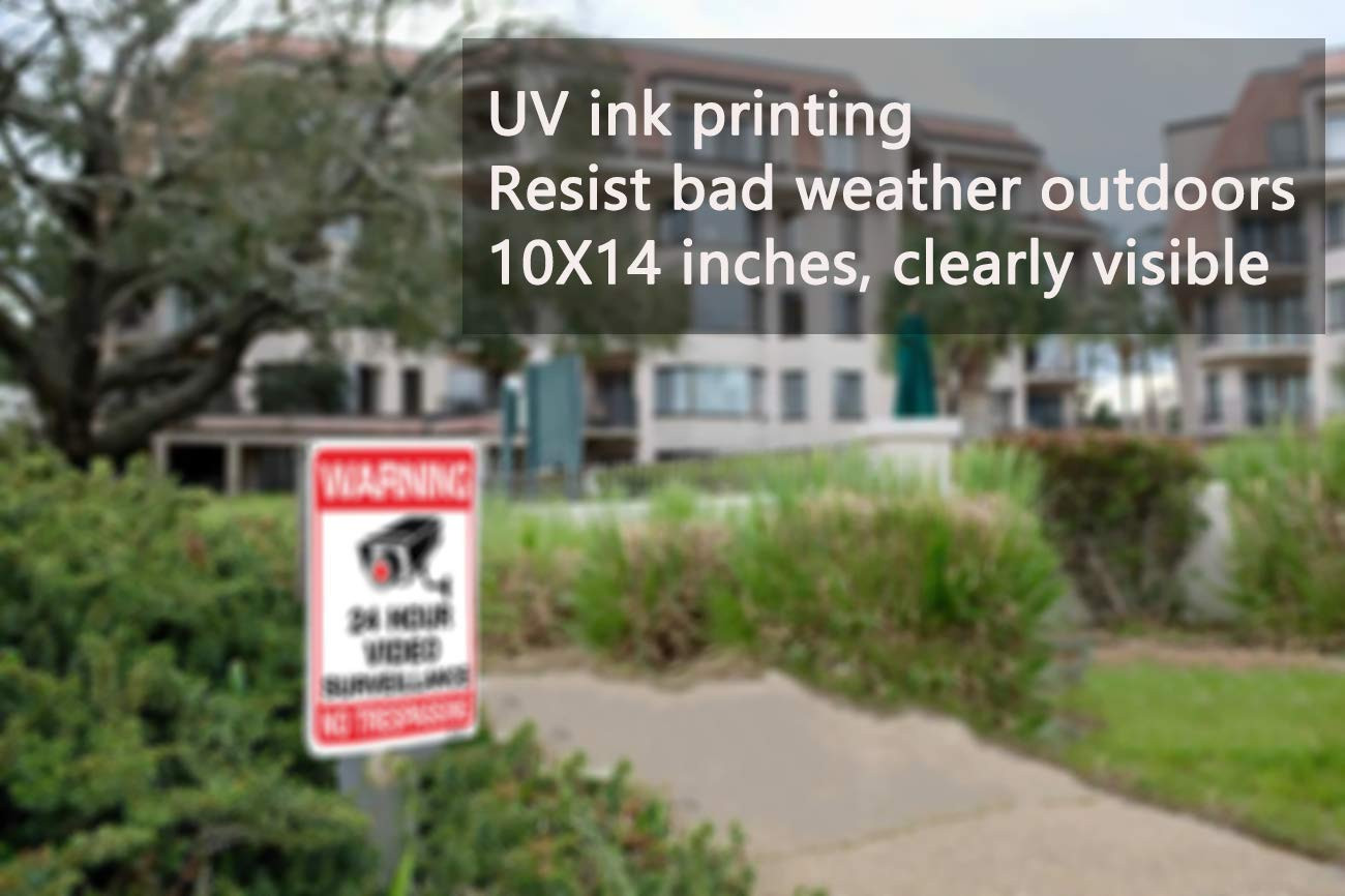 Warning Security Cameras in Use 24 Hour Video Surveillance Sign 10×14 Aluminum U