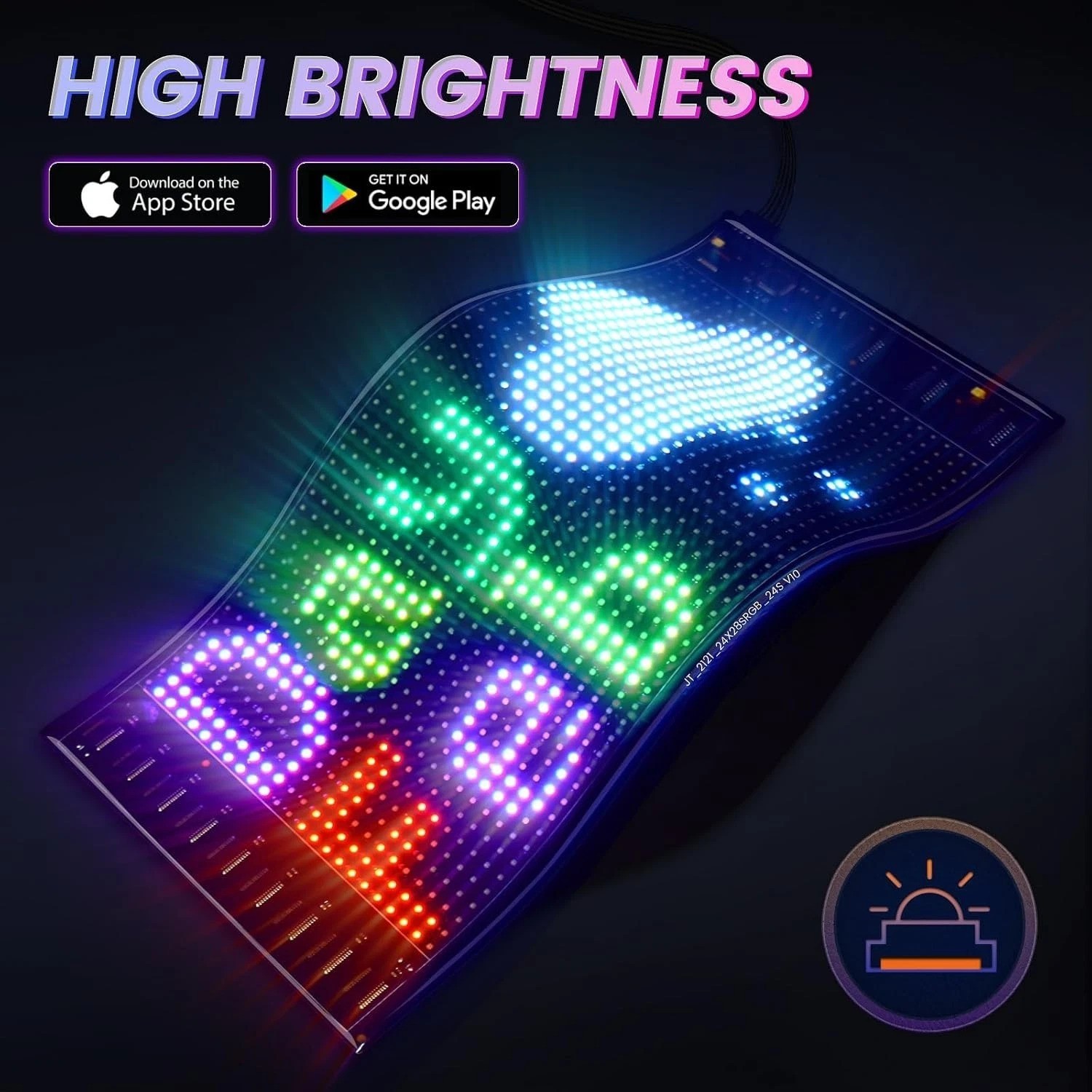 Vibrant Dual Row LED Light Sign for Cars – 10.6 »x4.7 » with APP Control