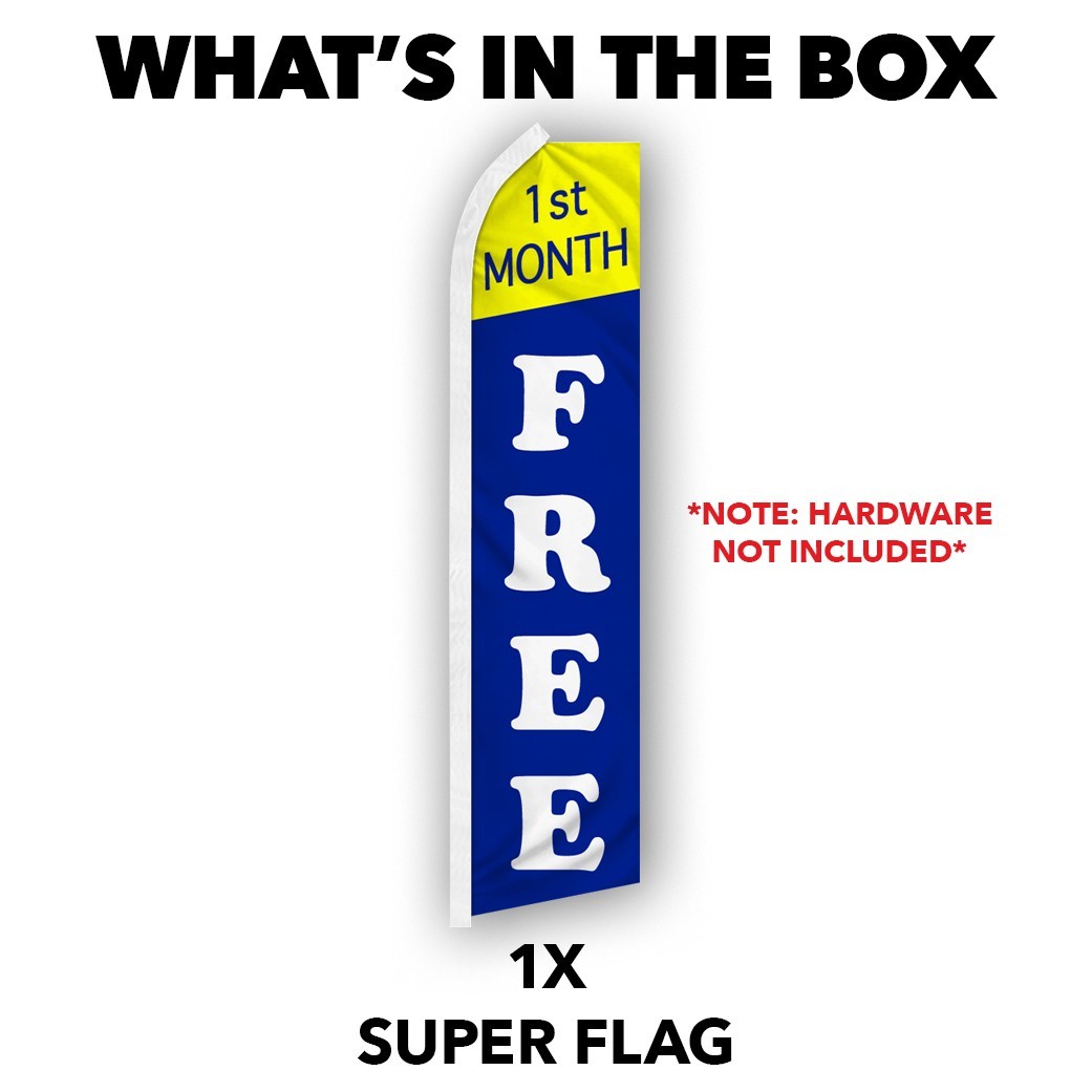 1st Month Free Advertising Swooper Feather Flutter Flag Real Estate
