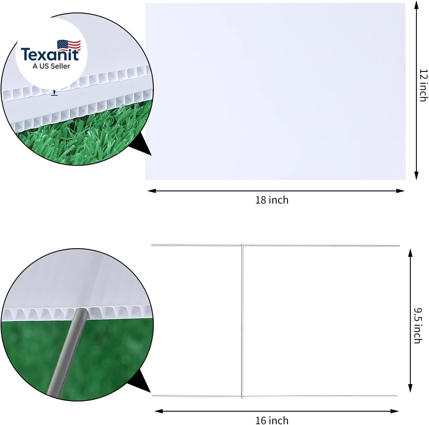 10 PACK 18 X 12 Inches Blank Yard Signs – Waterproof Corrugated Plastic Signs, B