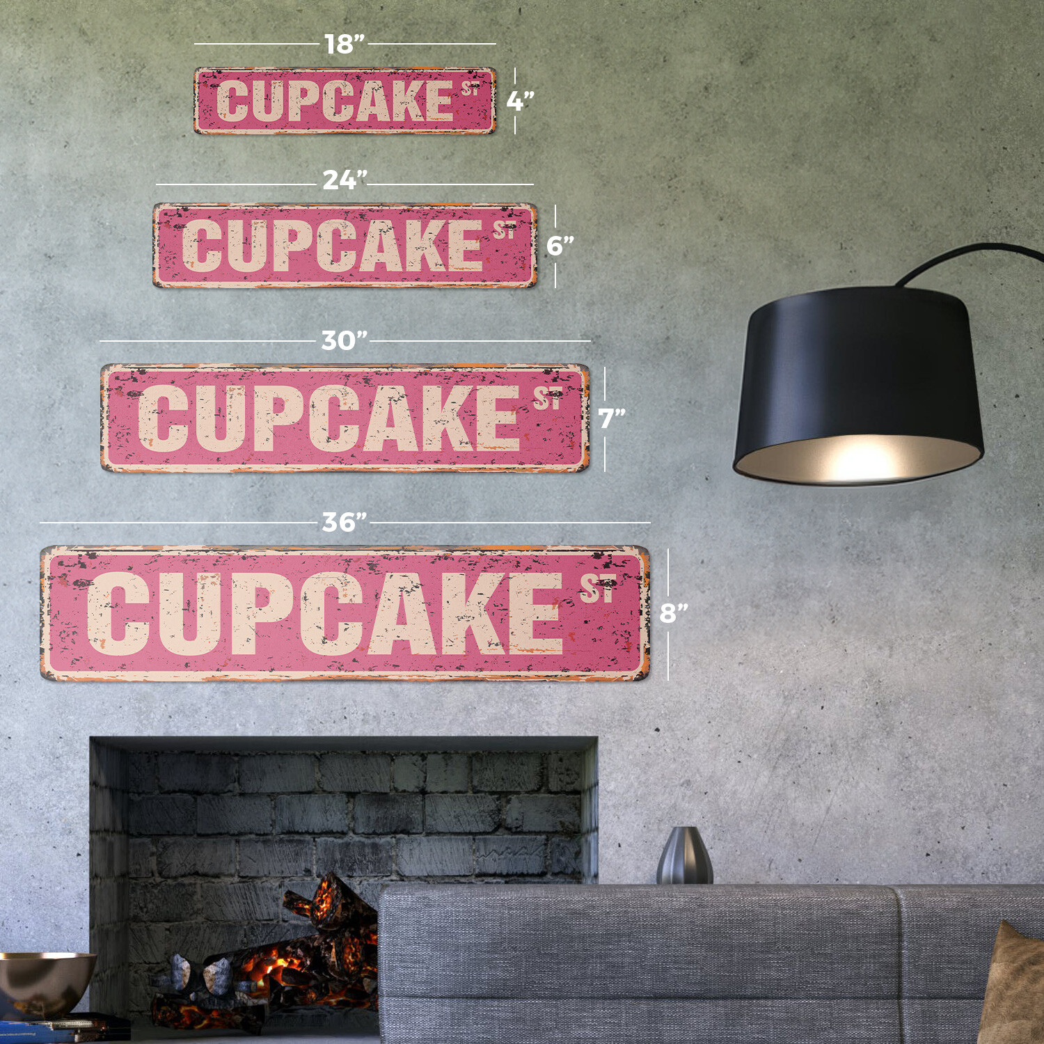 CUPCAKE Vintage Street Sign Metal Plastic bakery cake cookies sweets candy