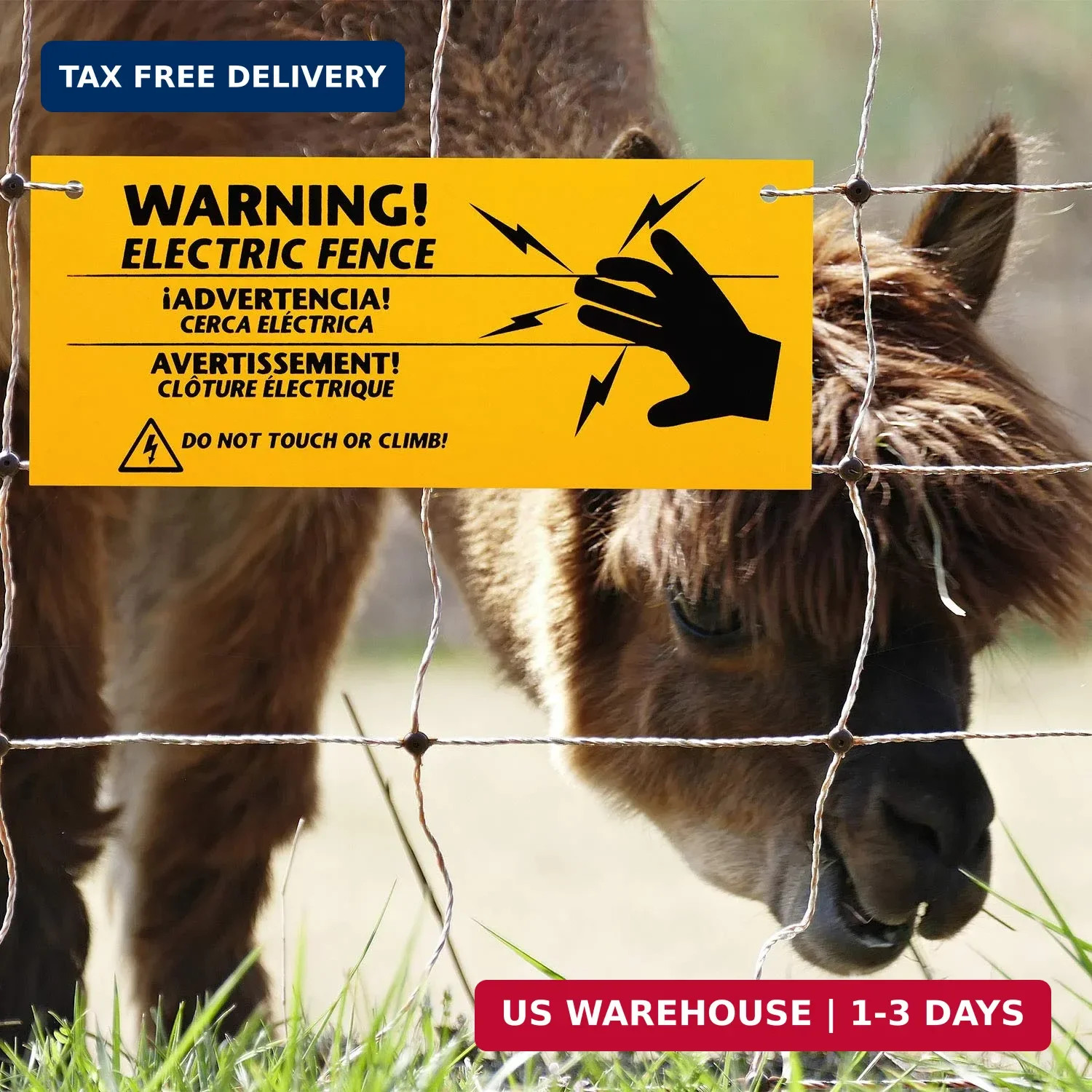 Blulu 8 Pieces Electric Fence Warning Signs 10 x 4 Inch Plastic Danger Electric
