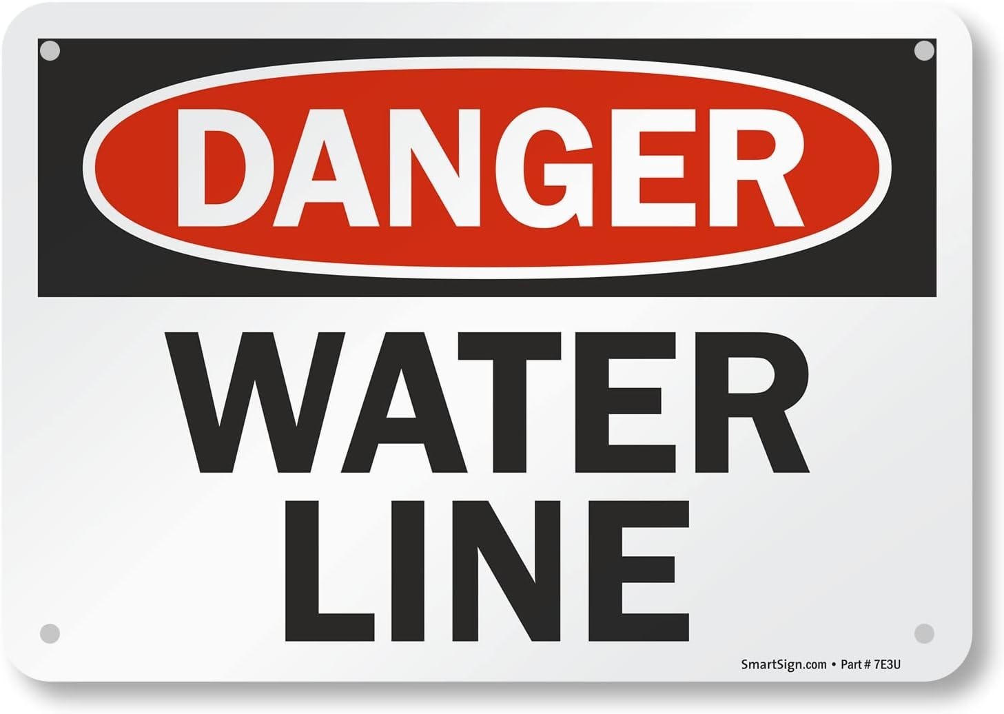 Portrait Orientation 7&Prime; x 10&Prime; Water Line Sign, Heavy-Duty Aluminum Construction