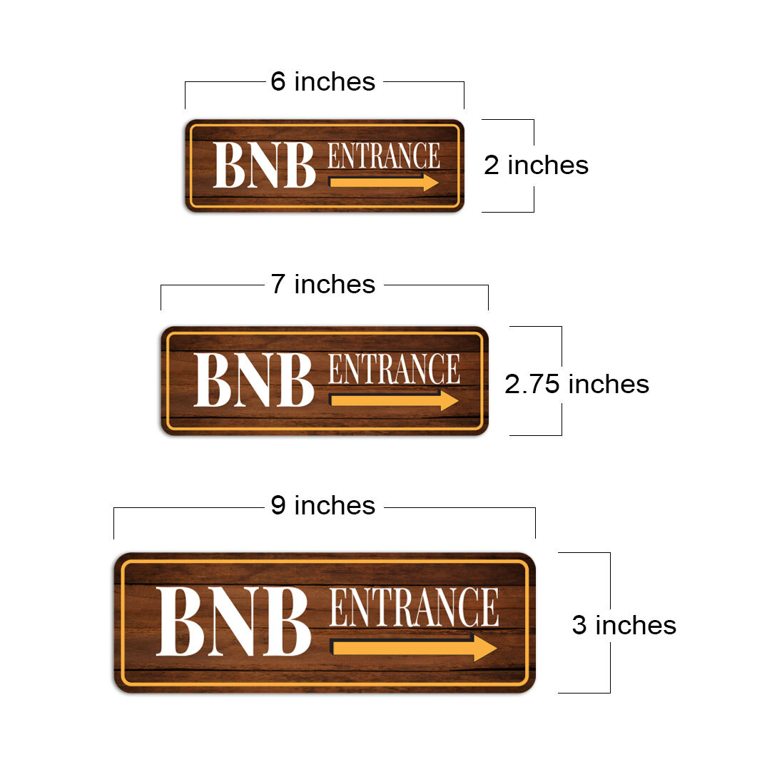 Standard Plus BNB Entrance (Right Arrow) Door or Wall Sign | BnB Hosting Signage