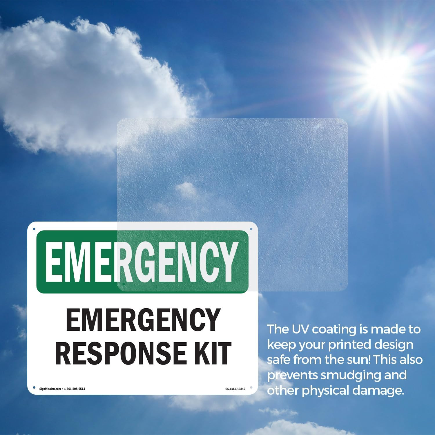 Response Kit OSHA Emergency Rigid Plastic Sign 18 Inch X 12 Inch – 10 Pack
