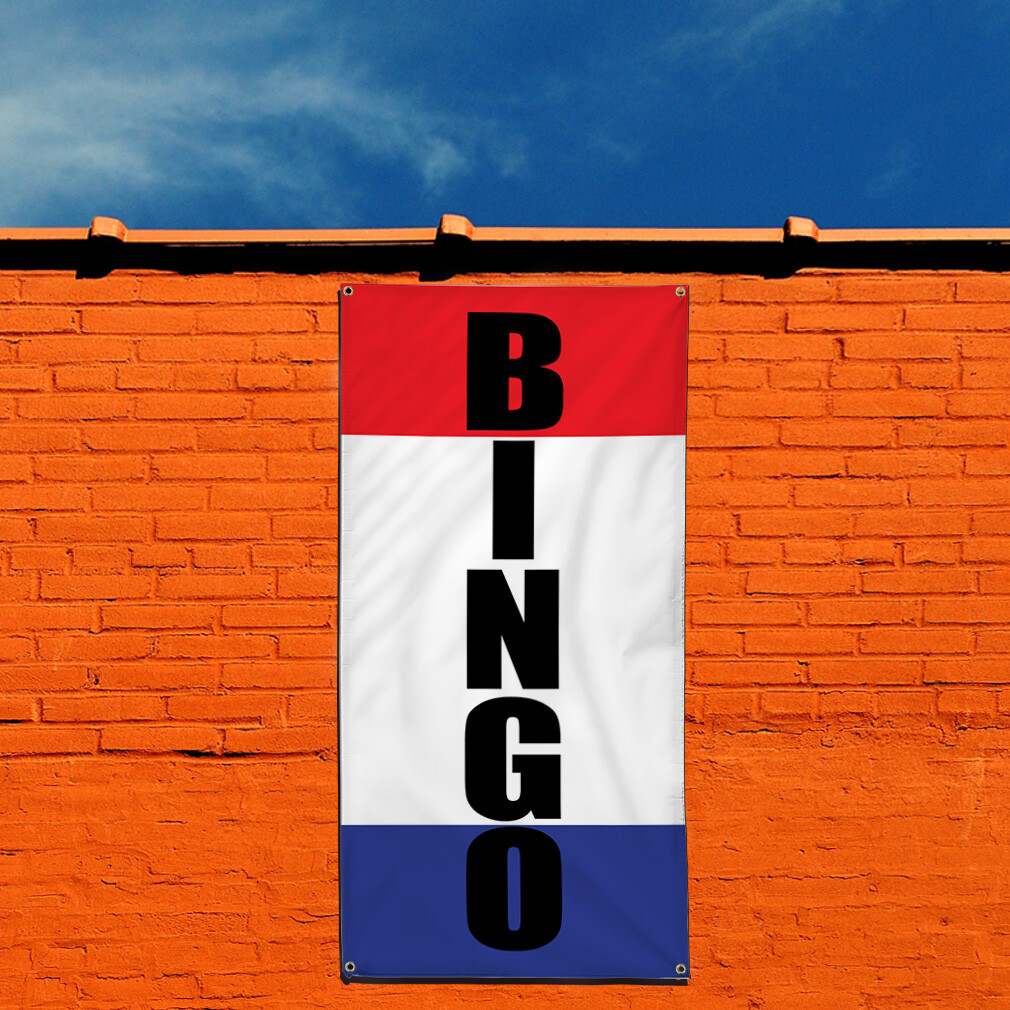 Vertical Vinyl Banner Multiple Sizes Bingo Weatherproof Industrial Yard Signs