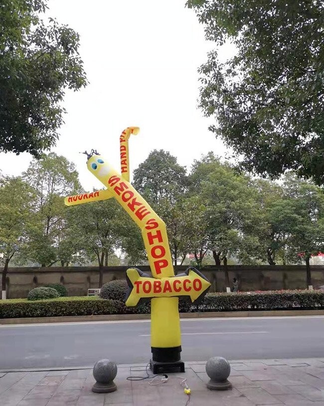 20ft Tall Smoke Shop Tube Man Air Inflatable Dancer With Arrow Without Blower
