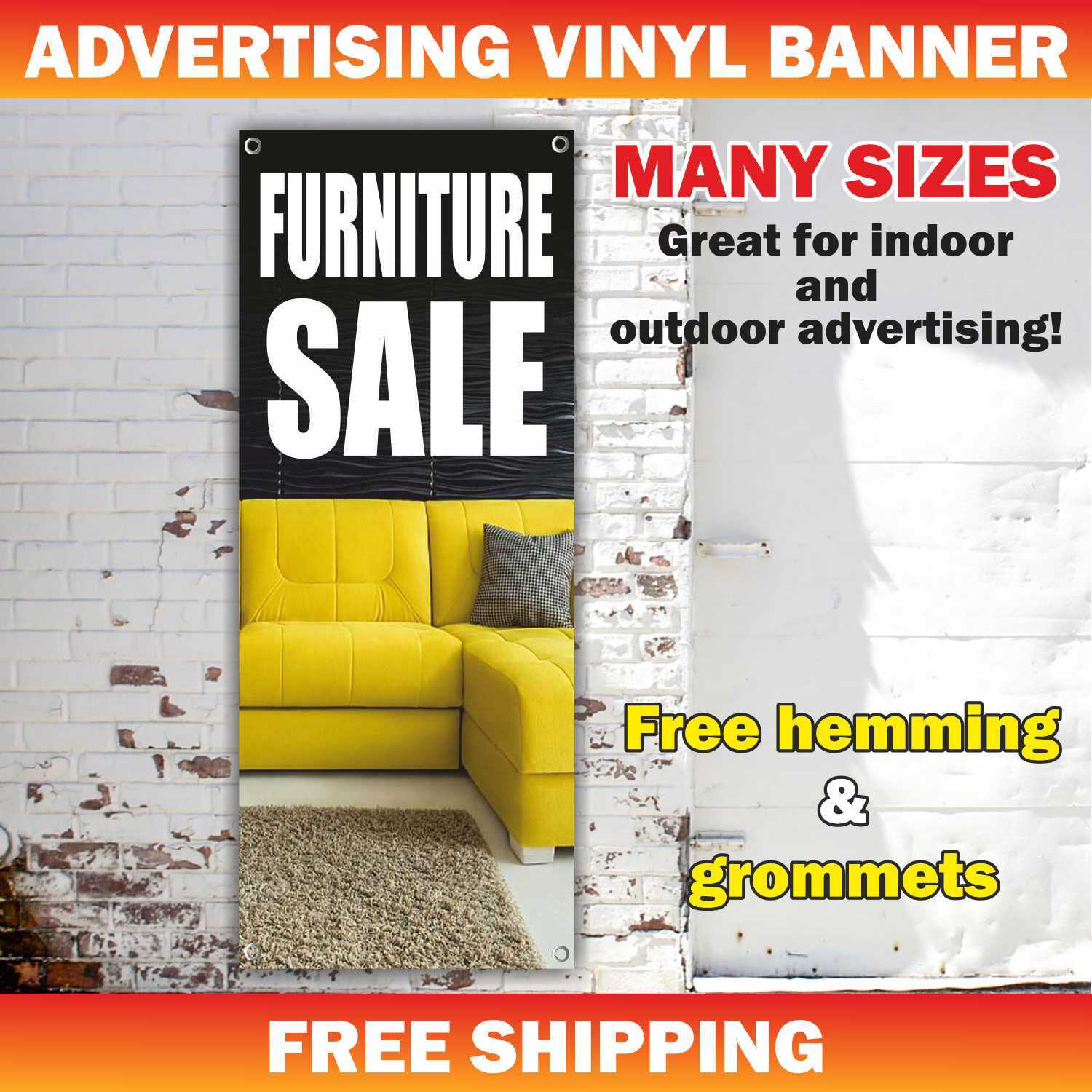 FURNITURE SALE Advertising Banner Vinyl Mesh Sign Flag Sofa Mattress Bed Bath