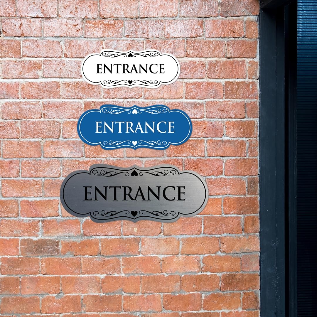 Designer Entrance Sign Black Gold Large 1 Pack Office Wall Door Signage