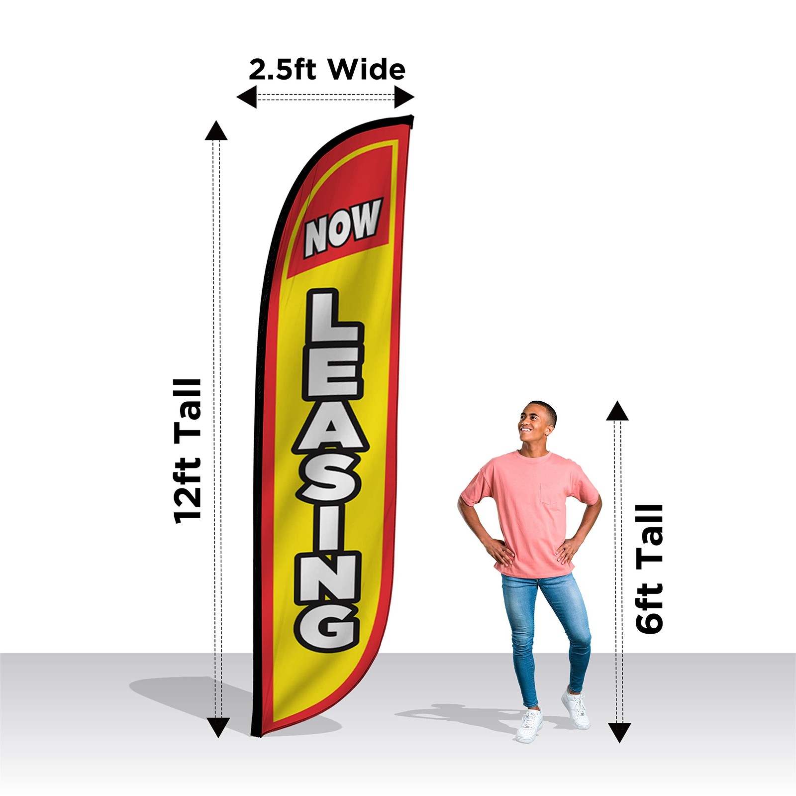 Lookourway Real Estate Feather Flag – 12 Feet Tall Advertising Flag
