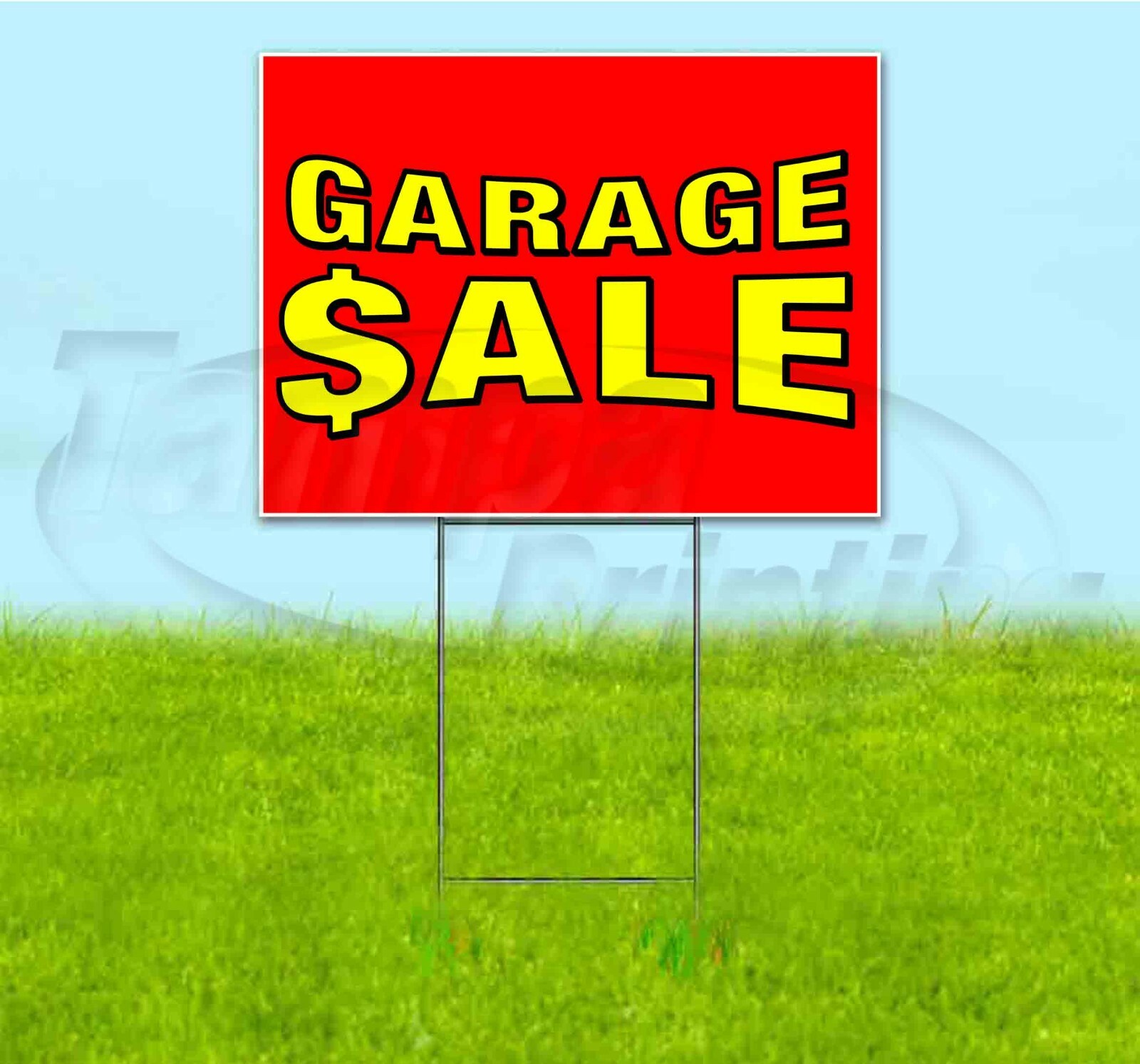 GARAGE SALE 18×24 Yard Sign WITH STAKE Corrugated Bandit USA YARD
