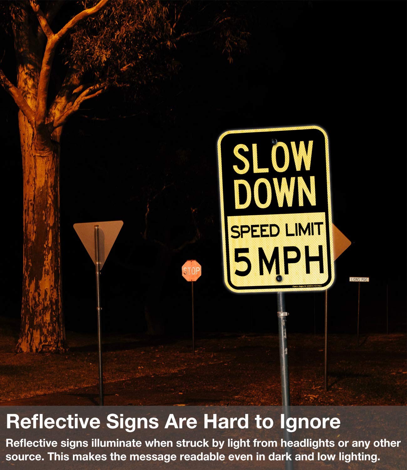 Slow Down Speed Limit 5 MPH Sign, Slow Down Sign, 18 x 12 Inches Engineer Gra…