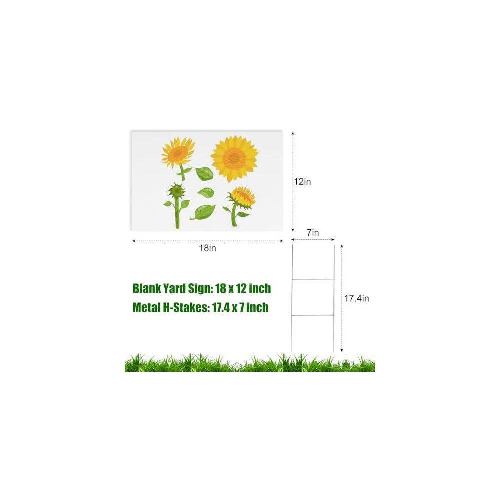 10 Pack 18 X 12 In. White Corrugated Plastic Yard Sign with Metal Stakes