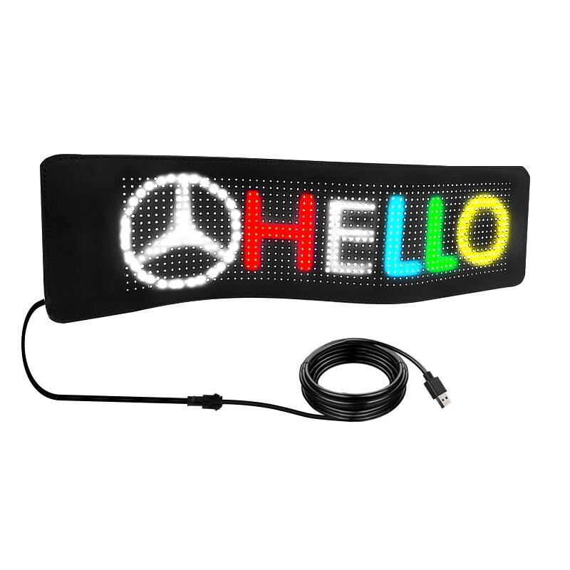 Car RGB LED Sign Scrolling Message Display Board Screen Programmable APP Control