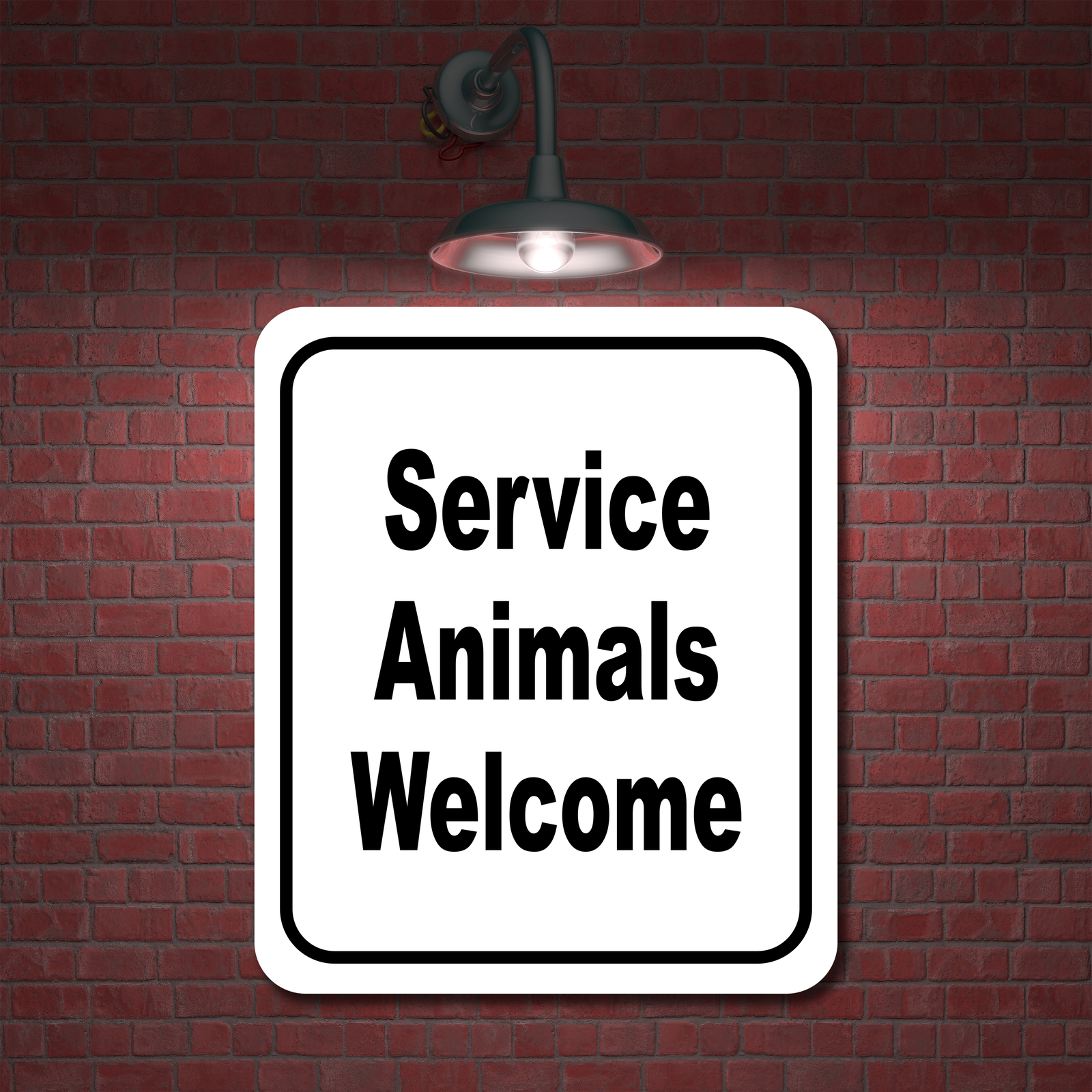 Service animals welcome classic Aluminum Composite Sign