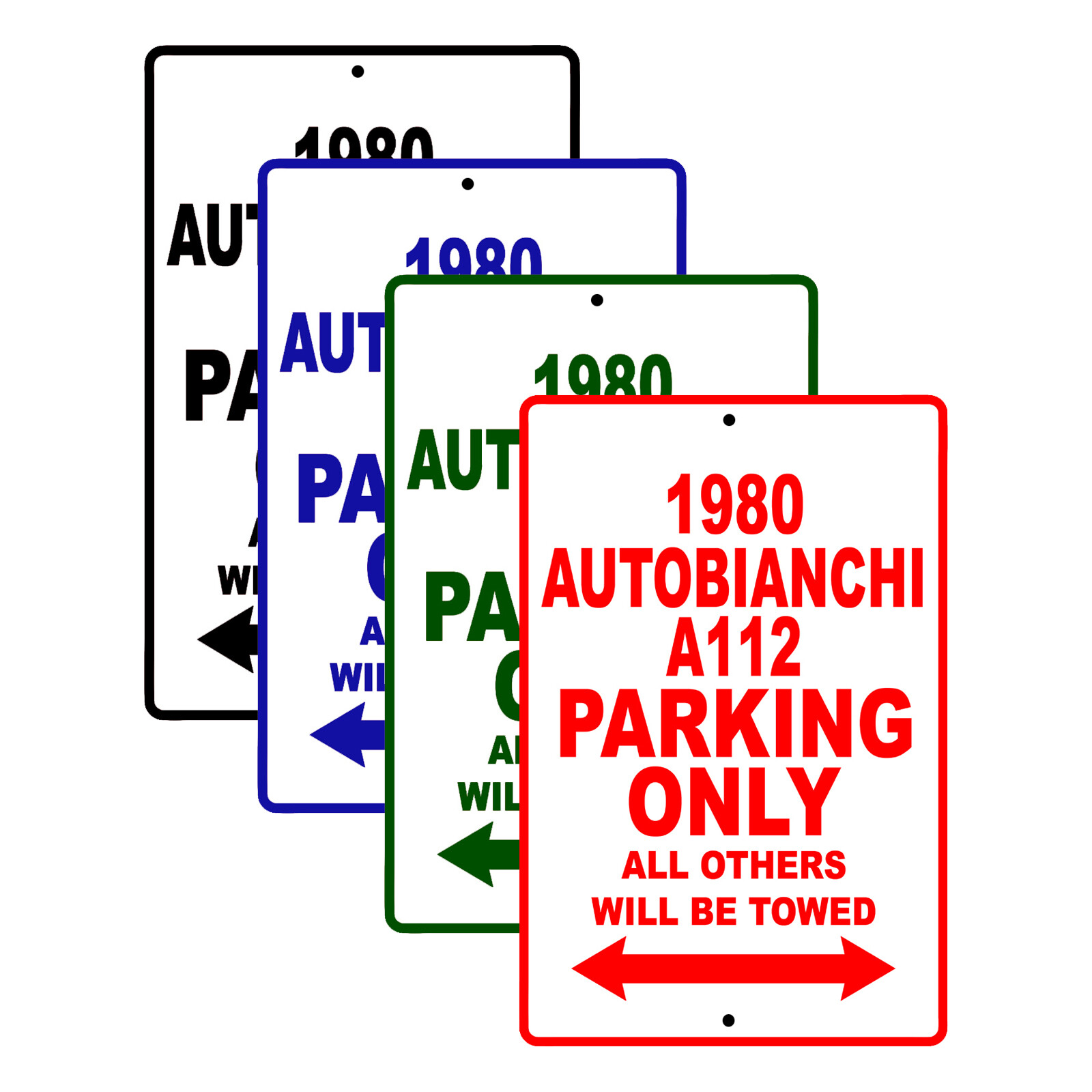 1980 Autobianchi A112 Parking Only Reserved Parking Notice Décor Aluminum Sign