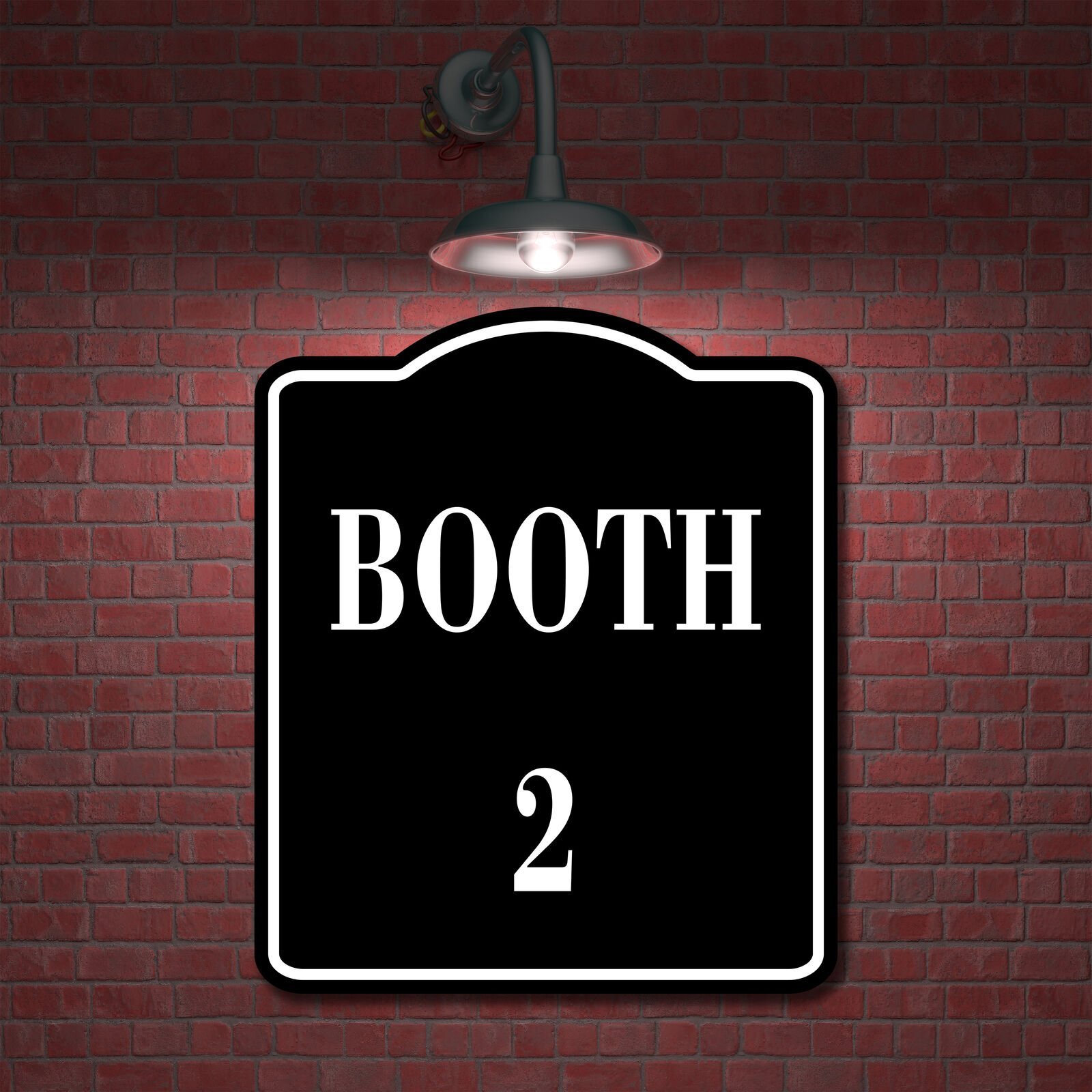 Booth 2 BLACK Aluminum Composite Sign