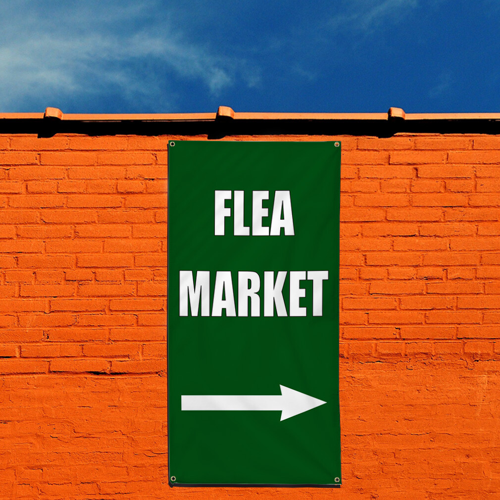 Vertical Vinyl Banner Multiple Sizes Flea Market P Retail Outdoor