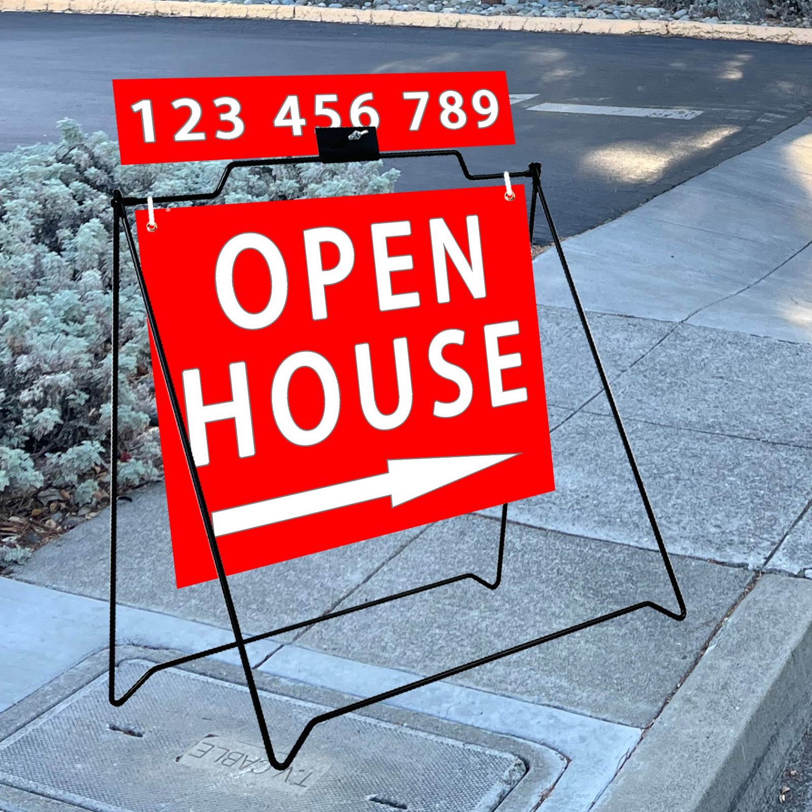 4 UNITS BLACK A-Frame Sign for Open House Sign Real Estate Realtors Sidewalk
