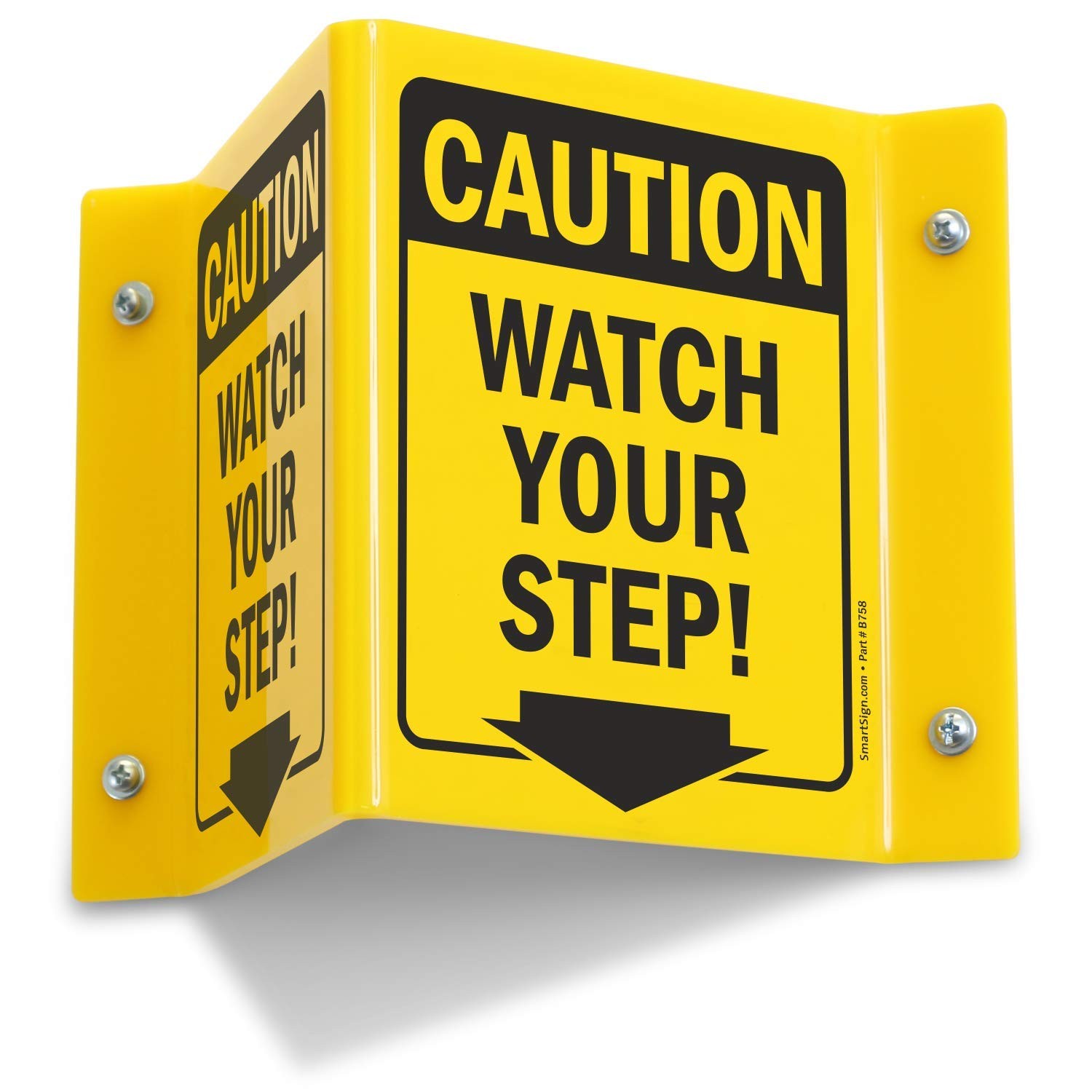 5×6 Inch Acrylic S9017AV06 Watch Your Step Projecting Sign Black On Yellow