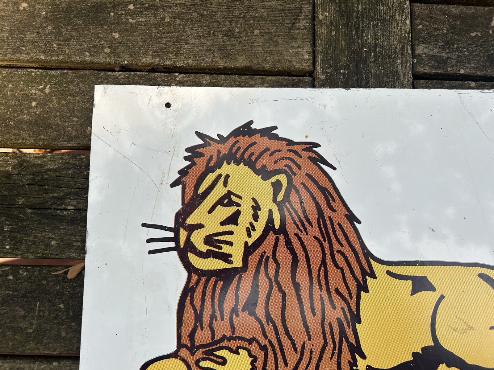 Original 2 Sided Lyon Realty Sign w Lion Graphic Logo.