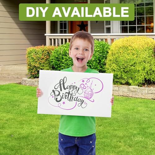 20 Pack Blank Yard Signs with Stakes 16 x 12 Inches White Plastic Yard Lawn S…
