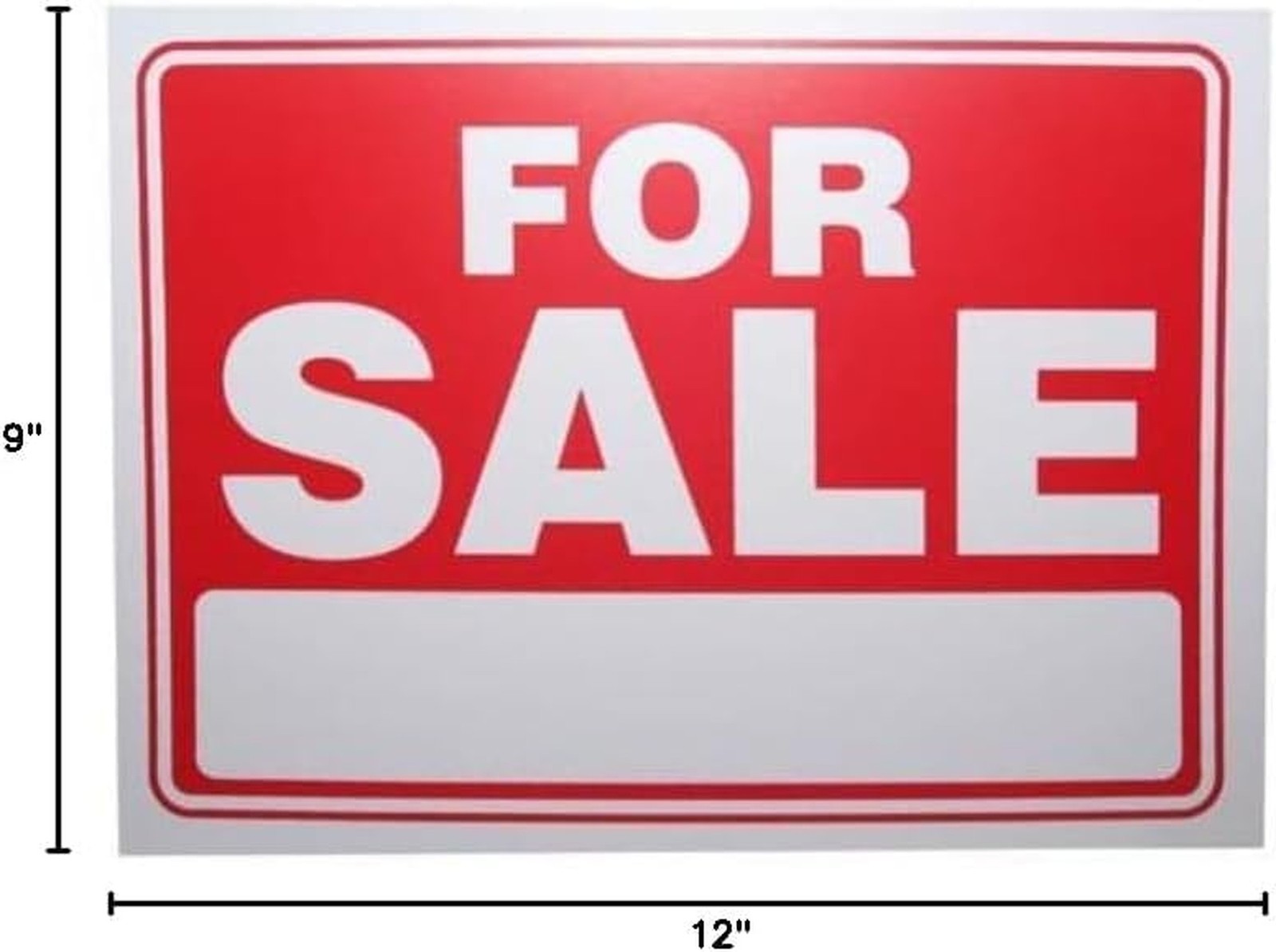 For Sale Sign 9&Prime;X12&Prime; – Plastic Waterproof Signage, Bright & Durable, Pack