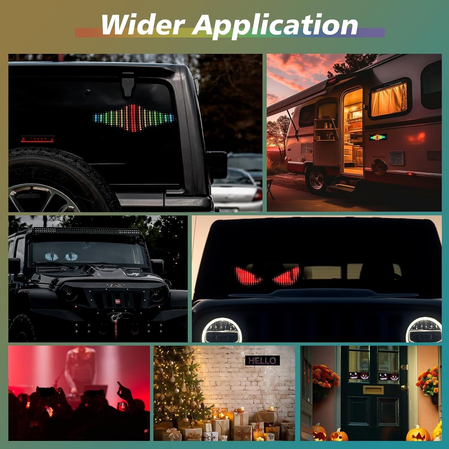 Flexible 23x5in Digital LED Display for Cars – DIY Text & Animation Features