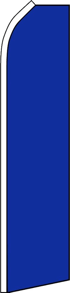 BLUE SOLID COLOR FLUTTER FLAG Tall Curved Top Event Feather Swooper Banner Sign