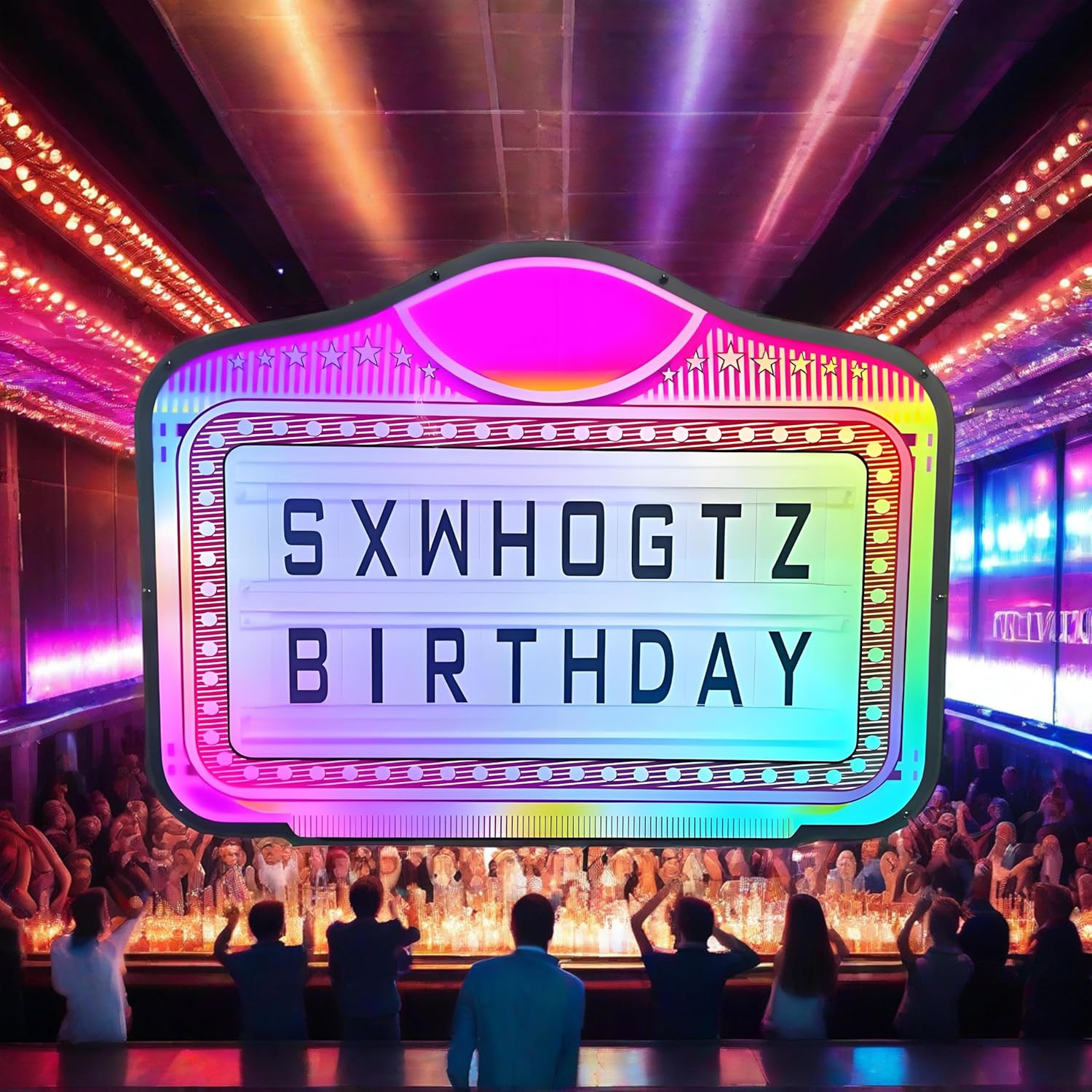 LED Bottle Service Sign with Color Lights & Letter/Number Kit for Events