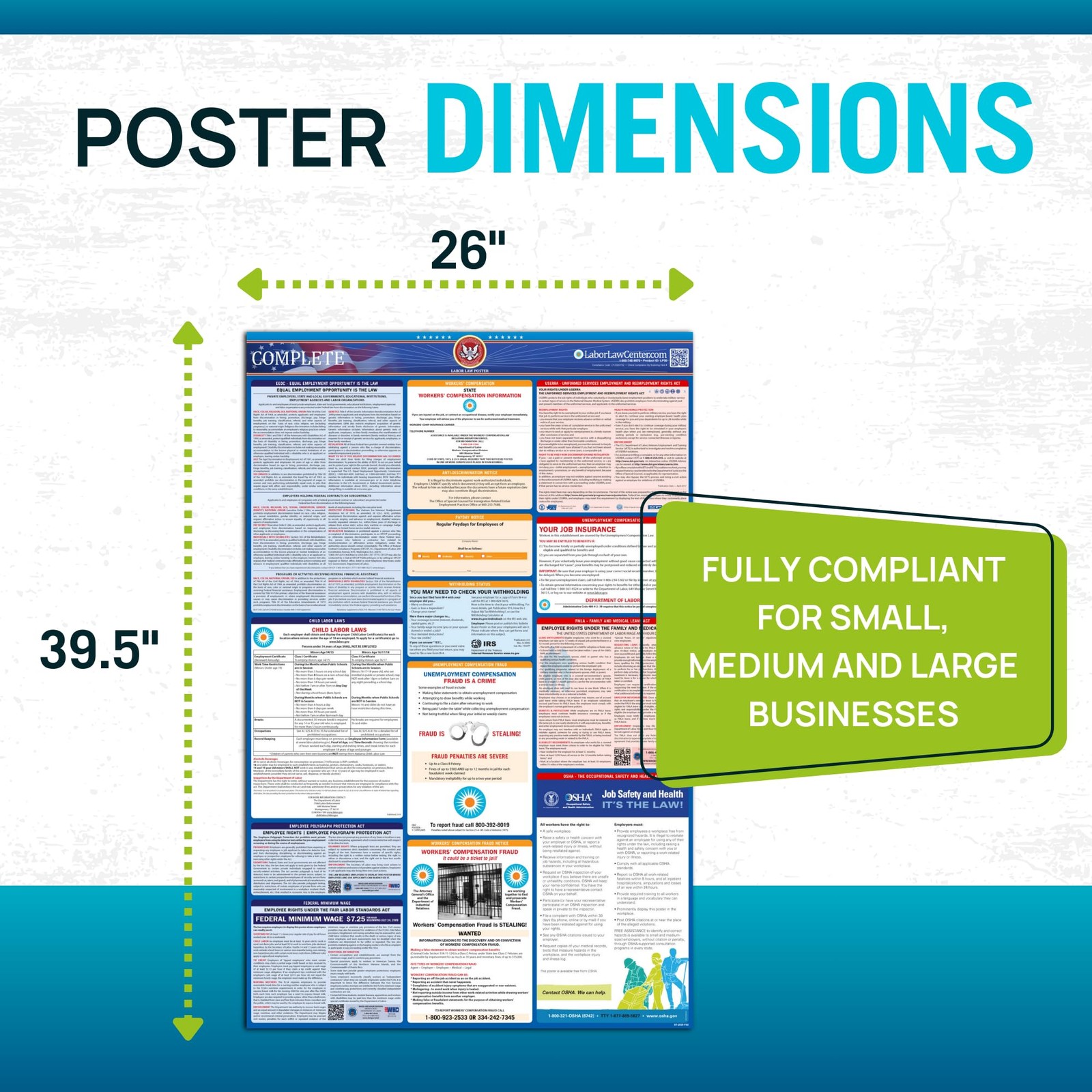 Updated California 2026 Labor Law Poster – State & Federal Compliance – OSHA,…
