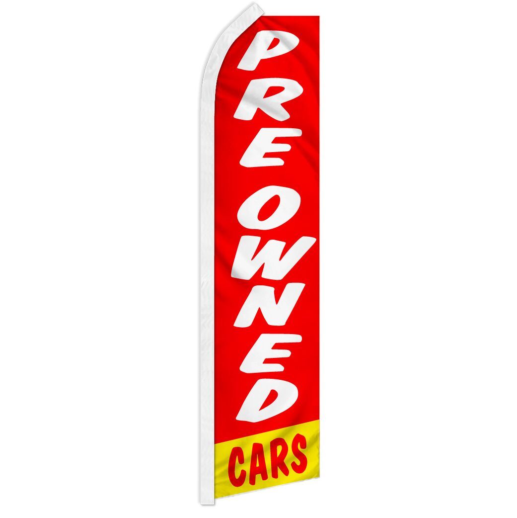 10 x « PRE OWNED CARS » advertising super flag swooper banner business sign auto r