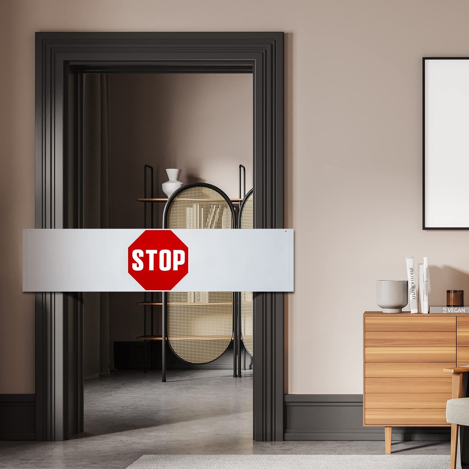 4 Pieces Door Guard Safety Banner 50 x 12 Inch Combination Stop Sign Banner D…