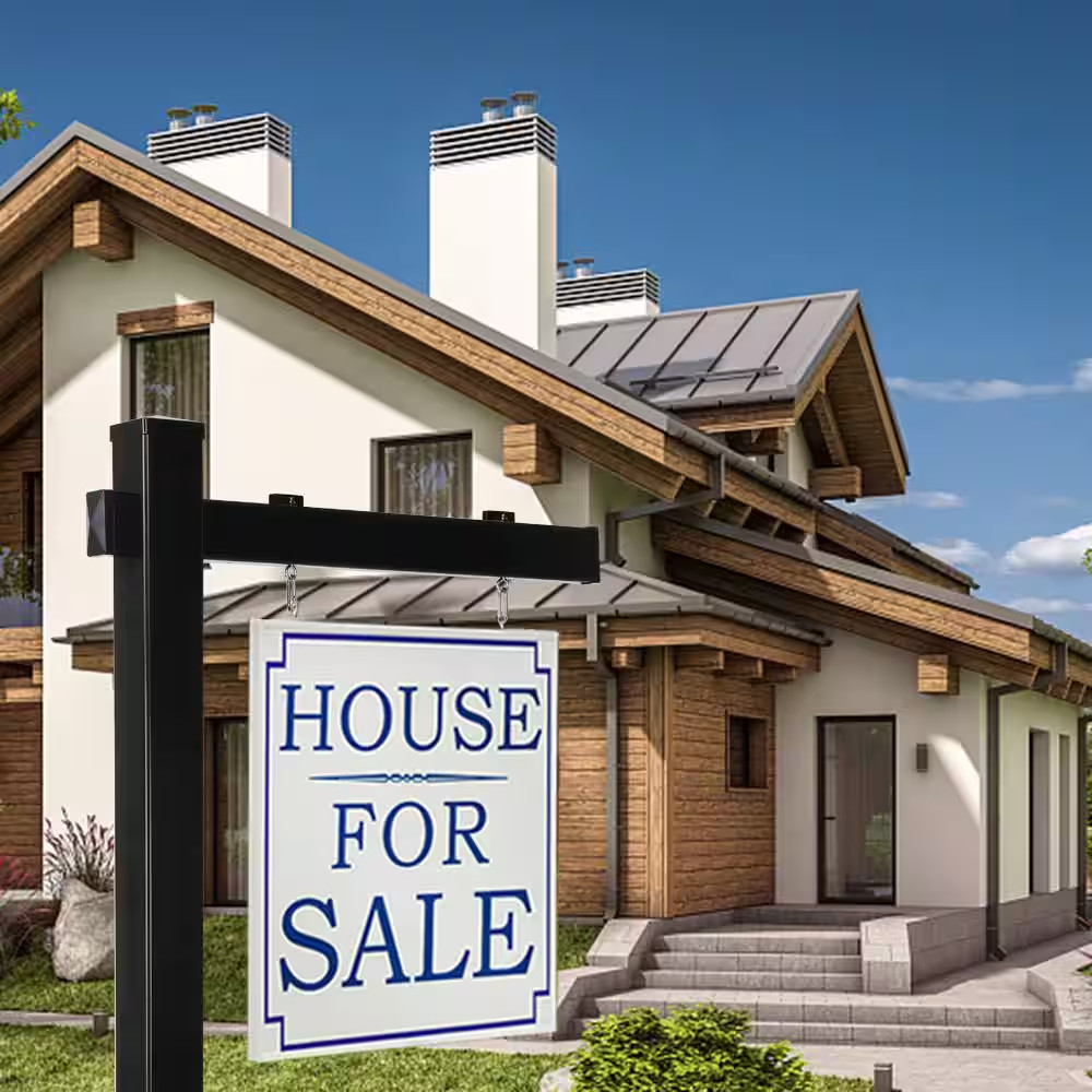 6&prime; Vinyl PVC Real Estate Sign Post, Commercial Realtor Home for Sale Ads, Busine