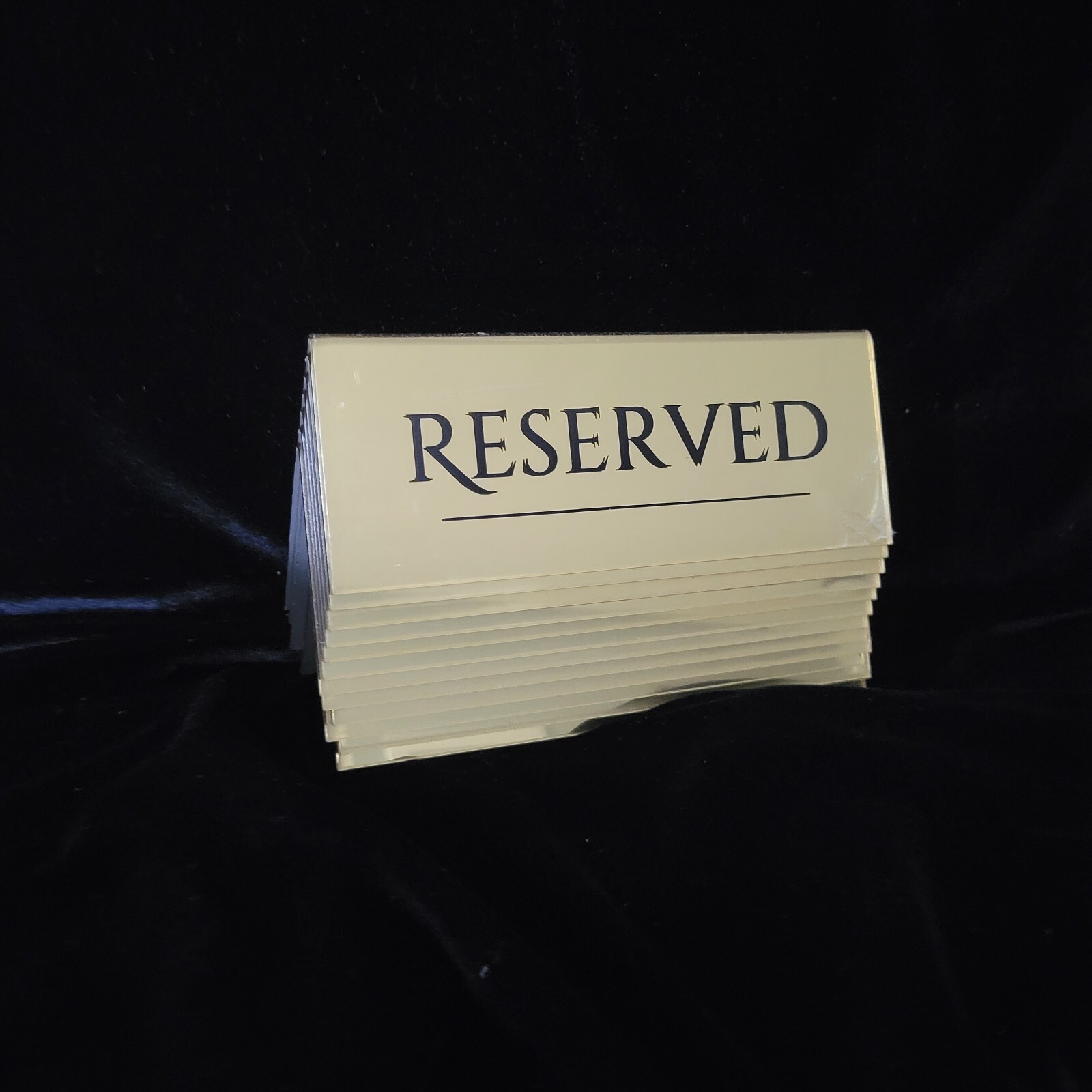Lot Of 12 Plastic Table Top Reserved Double Sided Signs