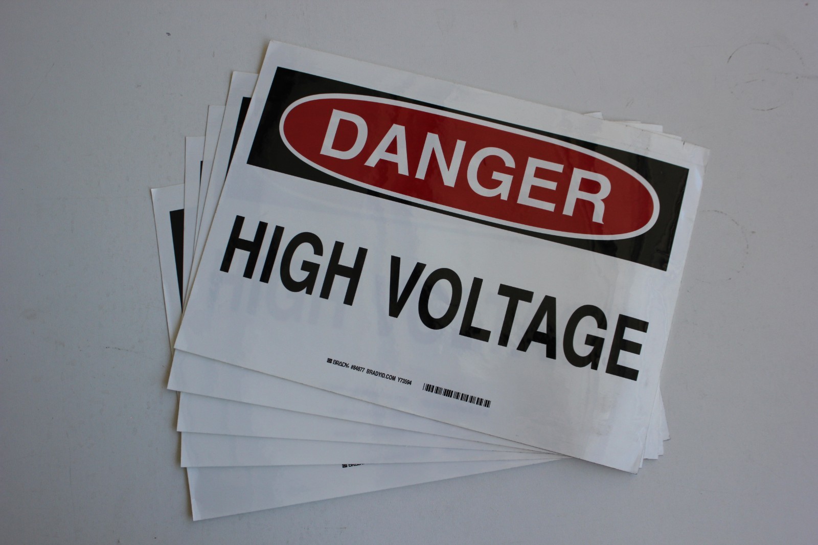 x1 High Voltage Danger Sticker 14×10&Prime; Reflective Quality Brady 84877 Electrical