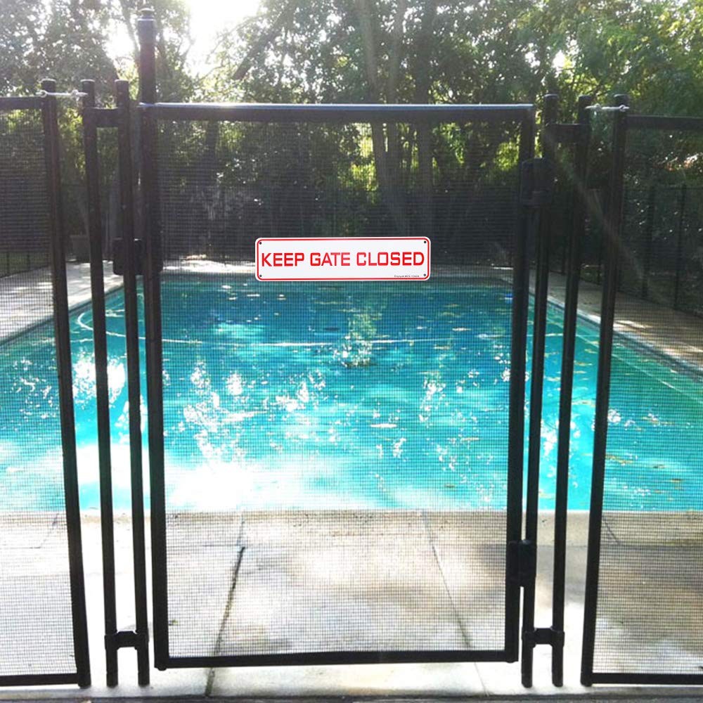 4 PCS Keep Gate Closed Sign .040 Rust Free Aluminum Weatherproof 12×3 Inch