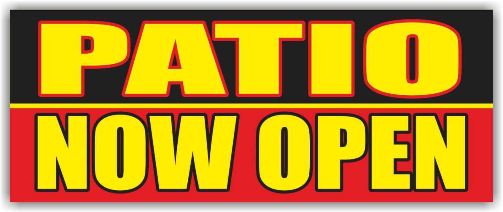 PATIO NOW OPEN Advertising Banner Vinyl Sign OUTDOOR SEATING Dining Breakfast