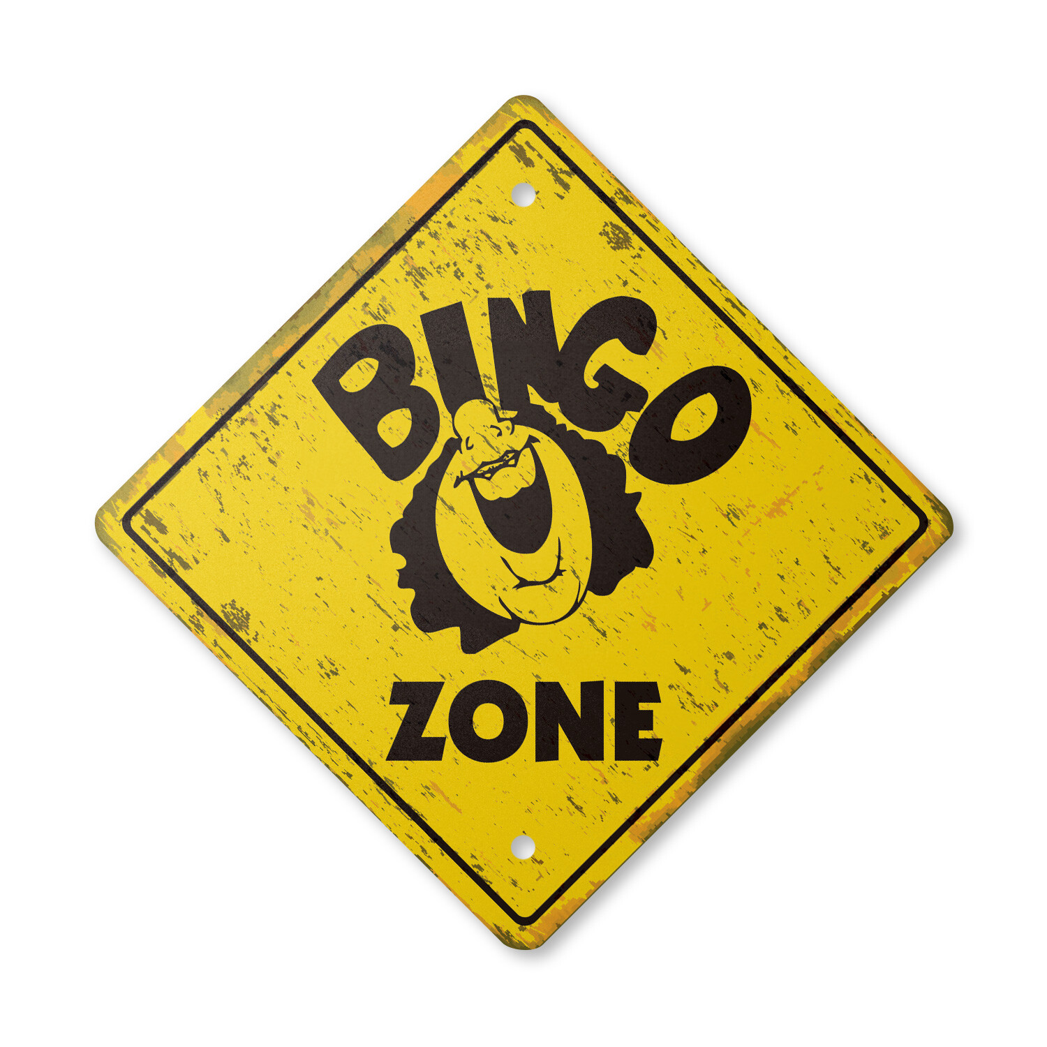 Bingo Vintage Crossing Sign Xing Plastic Rustic card chips club church game time