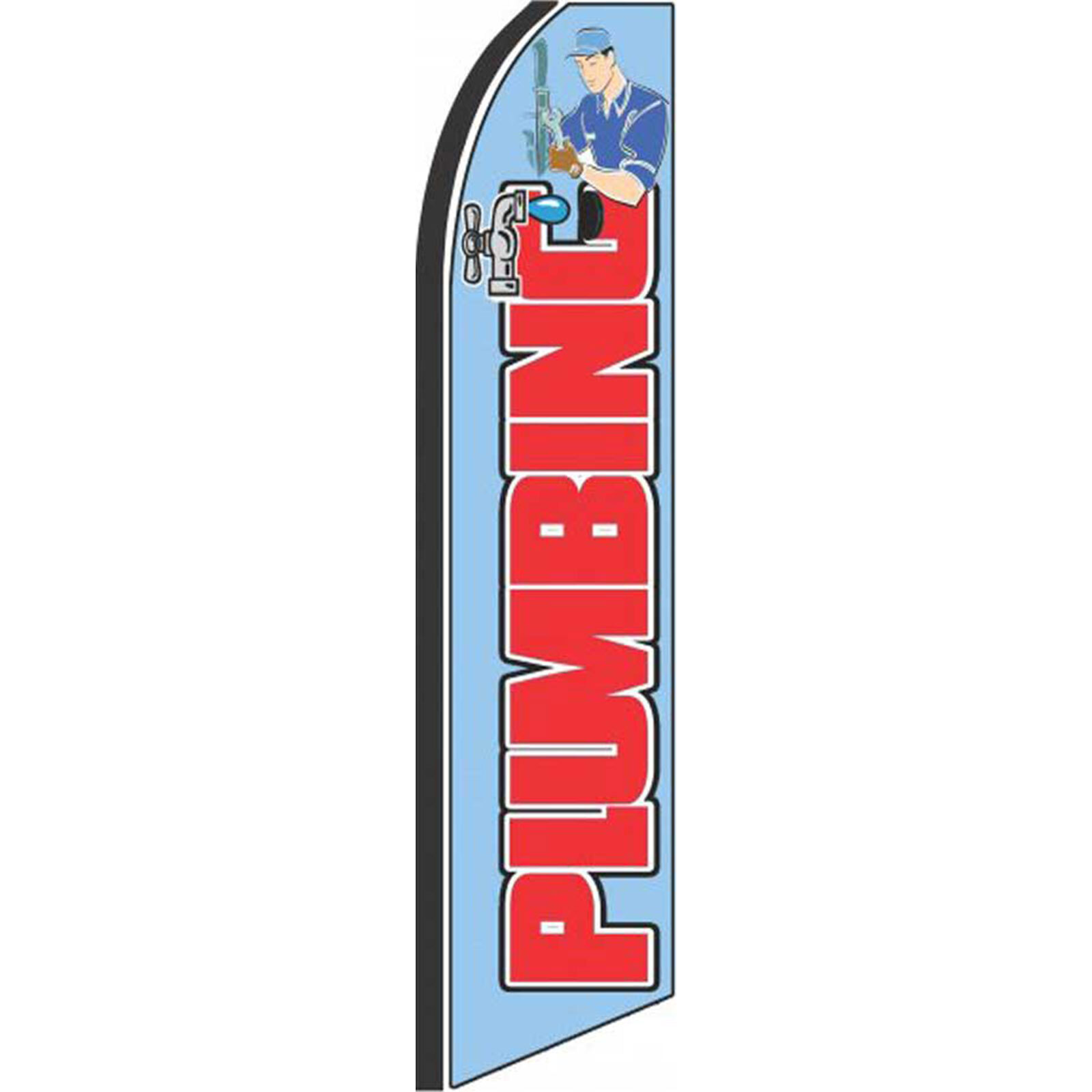 Plumbing 3 ft X 11 1/2 ft Polyester Swooper Flag