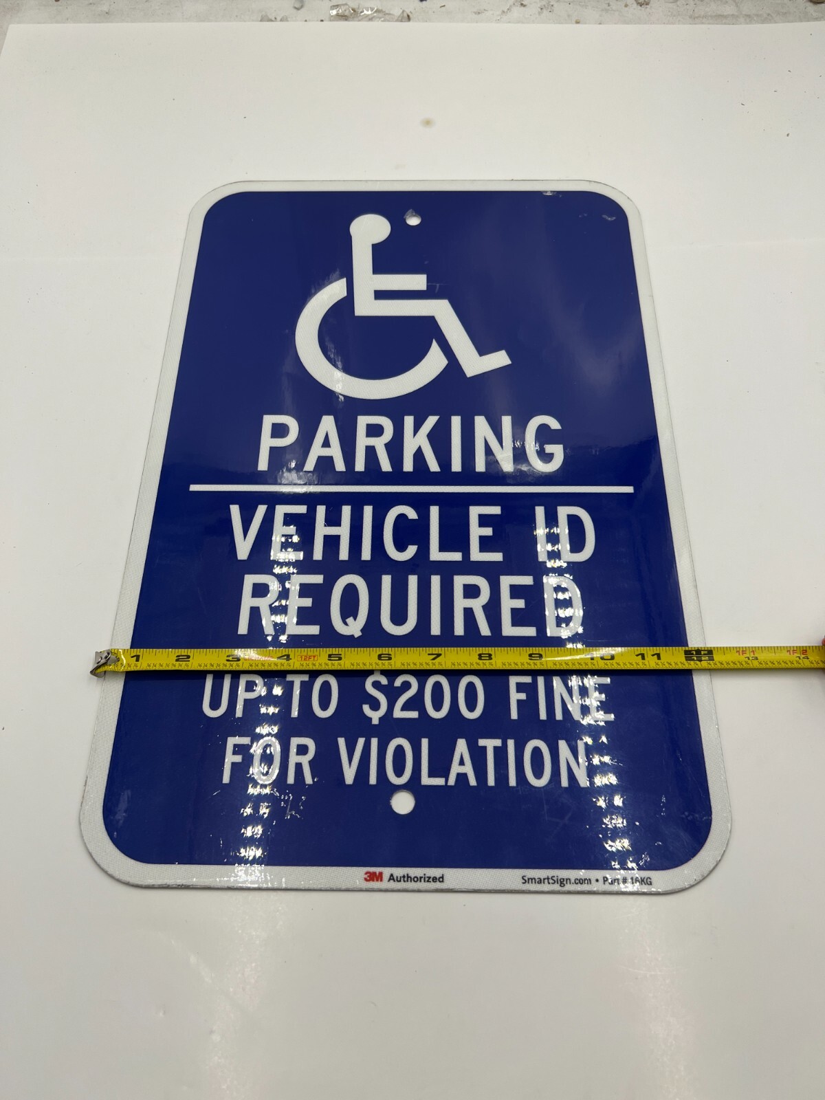 (QTY 2) SmartSign « Handicapped Parking Vehicle ID Required $200 Fine » 12&Prime; x 18