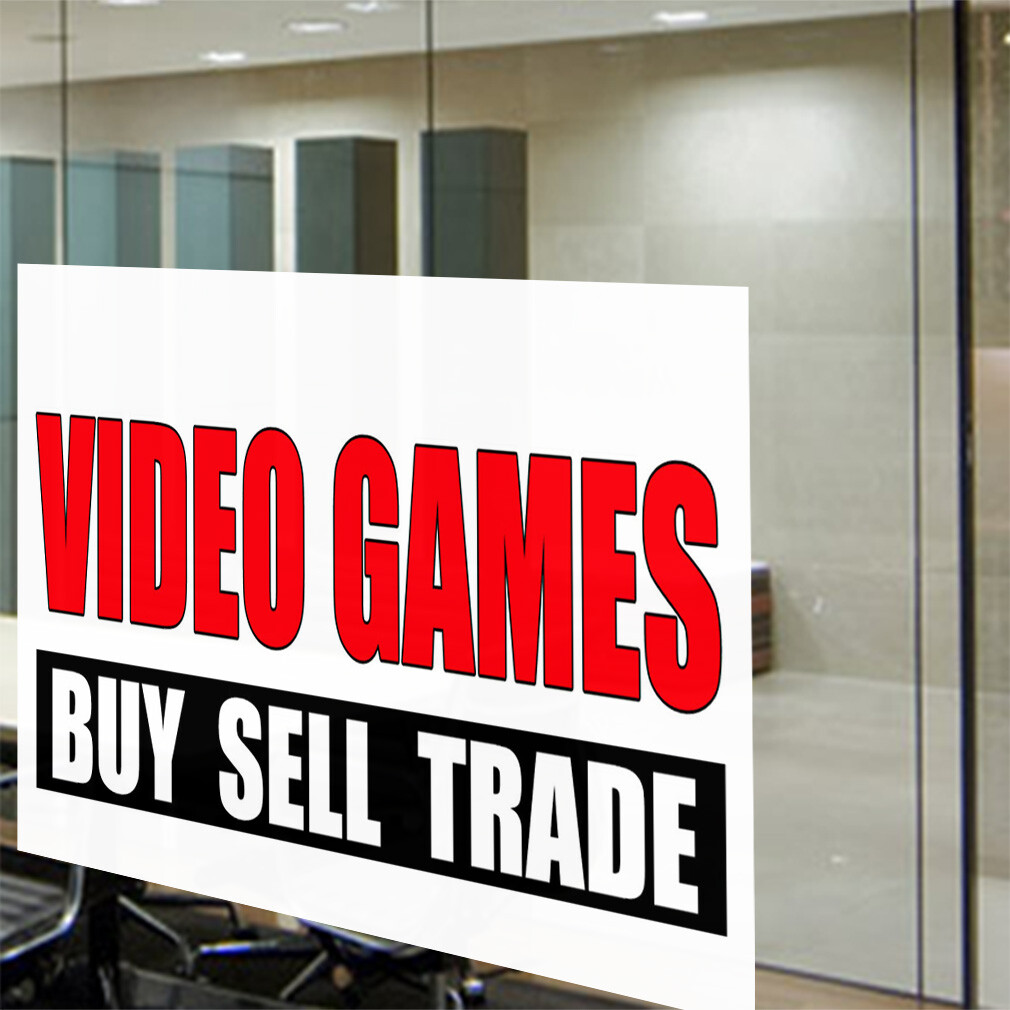 Decal Stickers Video Games Buy Sell Trade Promotion Business Store Sign Label