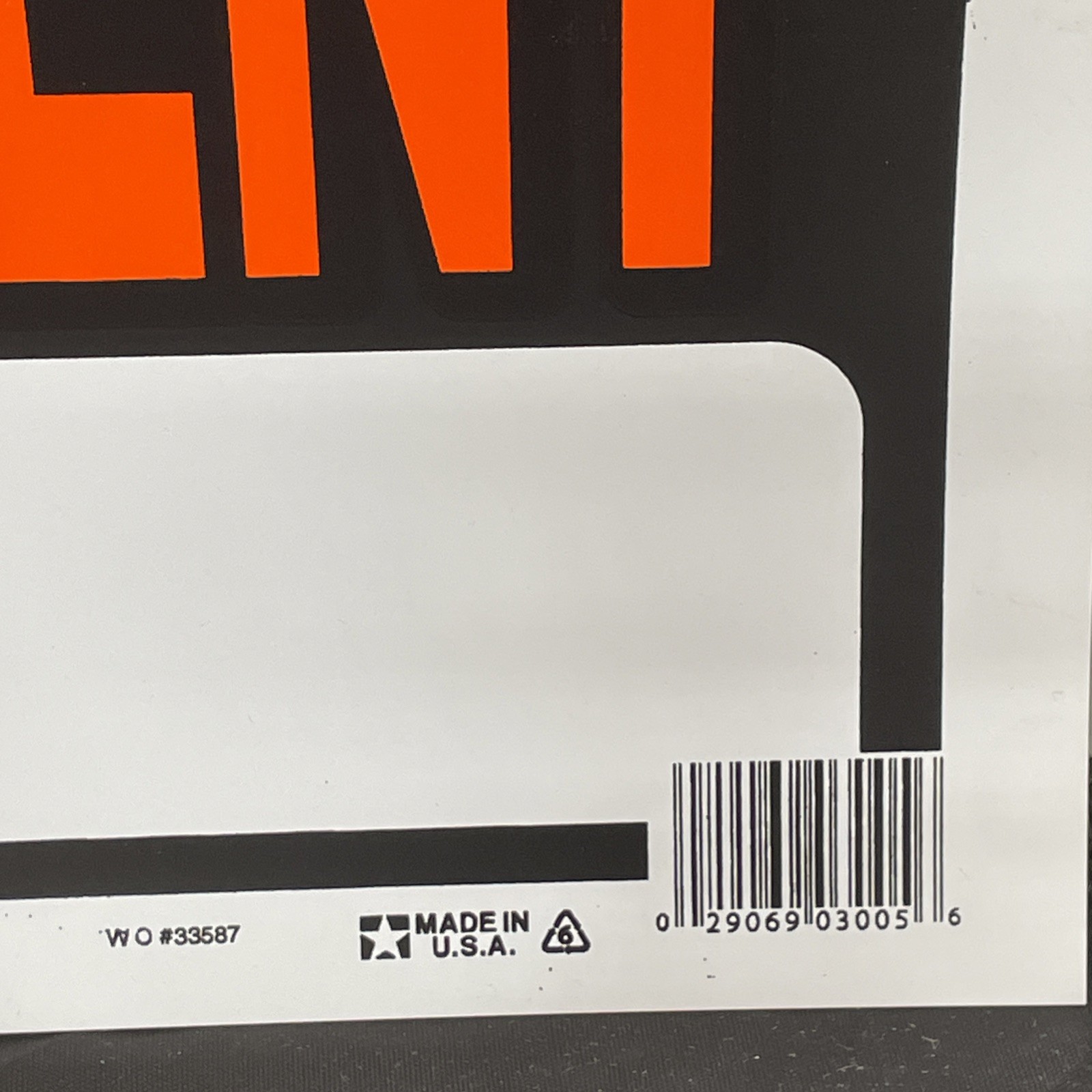 Sign « For Rent » Orange & Black 8 x 12