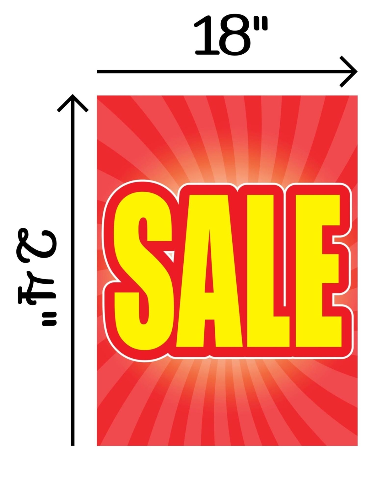 Sale | Retail Window Display Sign | 18&Prime;W x 24&Prime;H