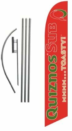 Quiznos Sub (red) 15ft Feather Banner Swooper Flag Kit – INCLUDES 15FT POLE…