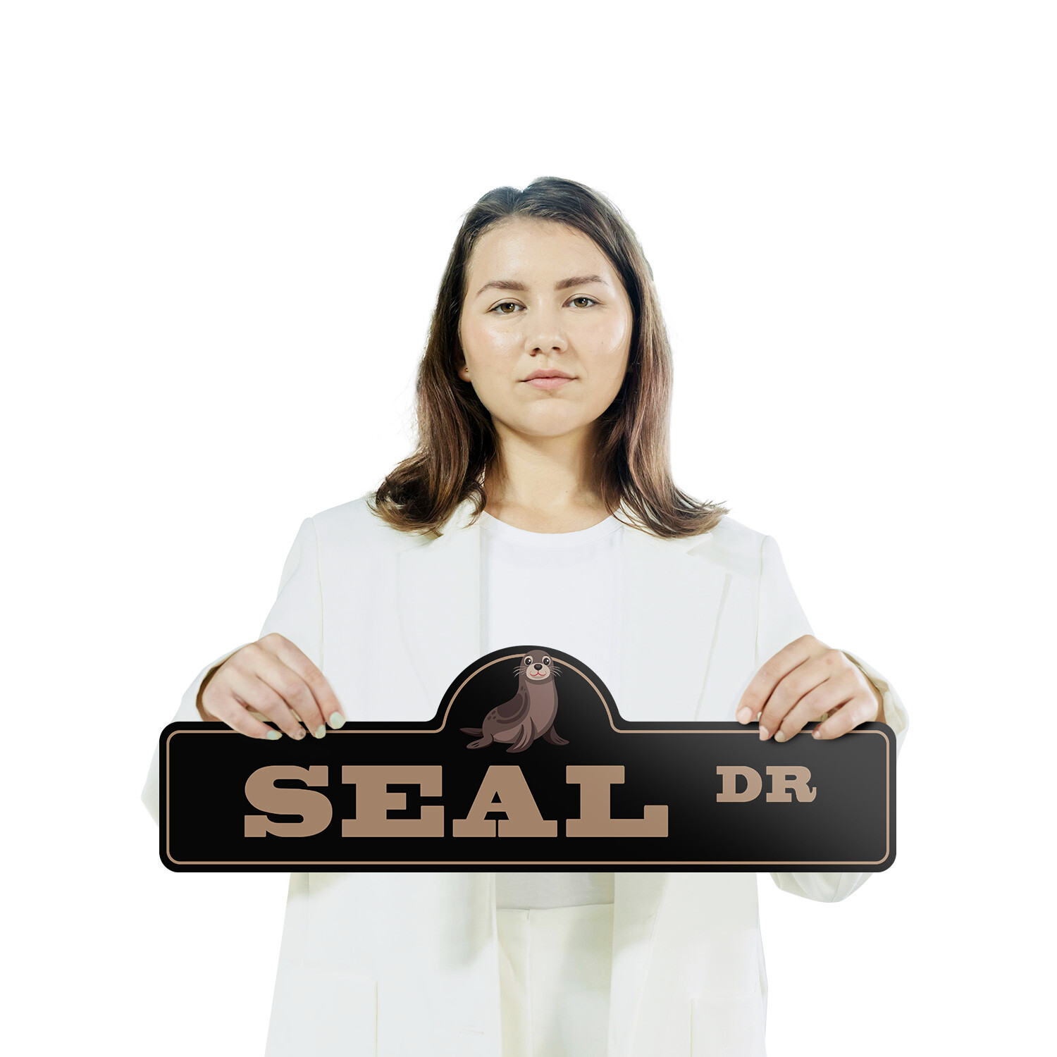 Seal Plastic Street Sign Crossing Xing Gift Novelty Funny