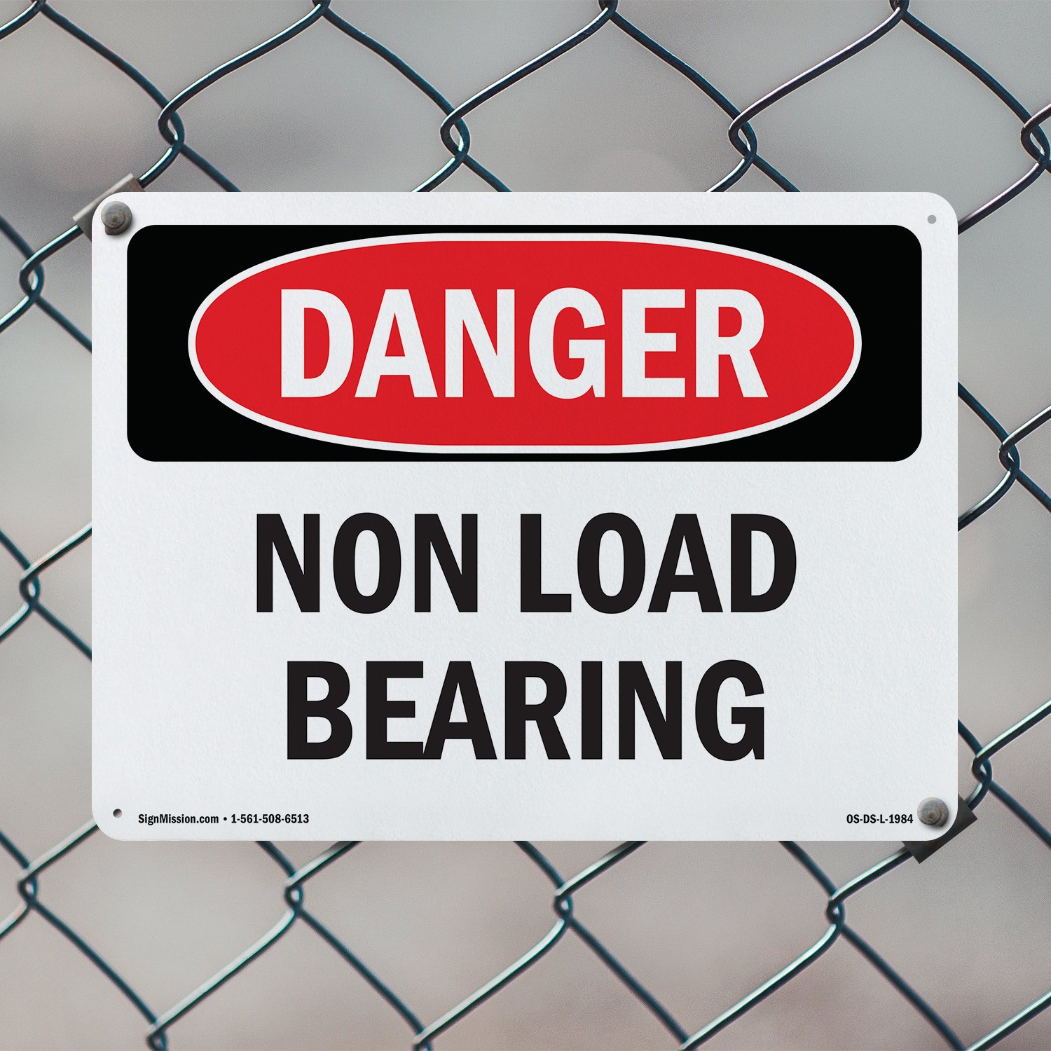 Non Load Bearing OSHA Danger Sign Metal, Plastic, Or Decal – 5 or 10 Pack