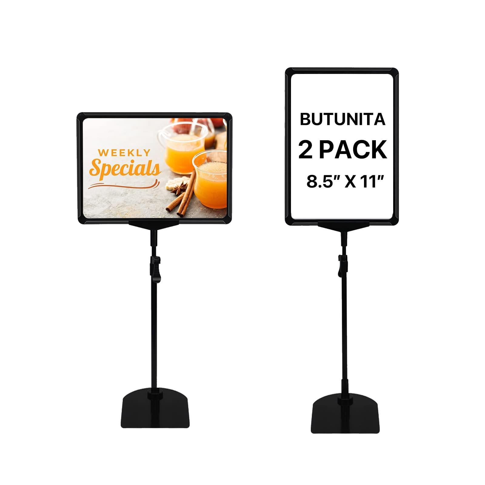 Sign Holder Stand, 8.5×11 Inch Adjustable Tabletop Sign Holder Floor Stand fo…