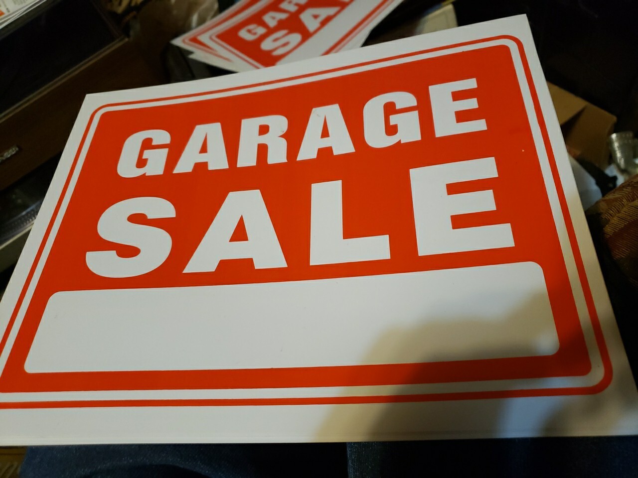 LOT OF 5 X GARAGE SALE SIGN 9 x 12 IN DURABLE WEATHERPROOF Yard Estate Moving