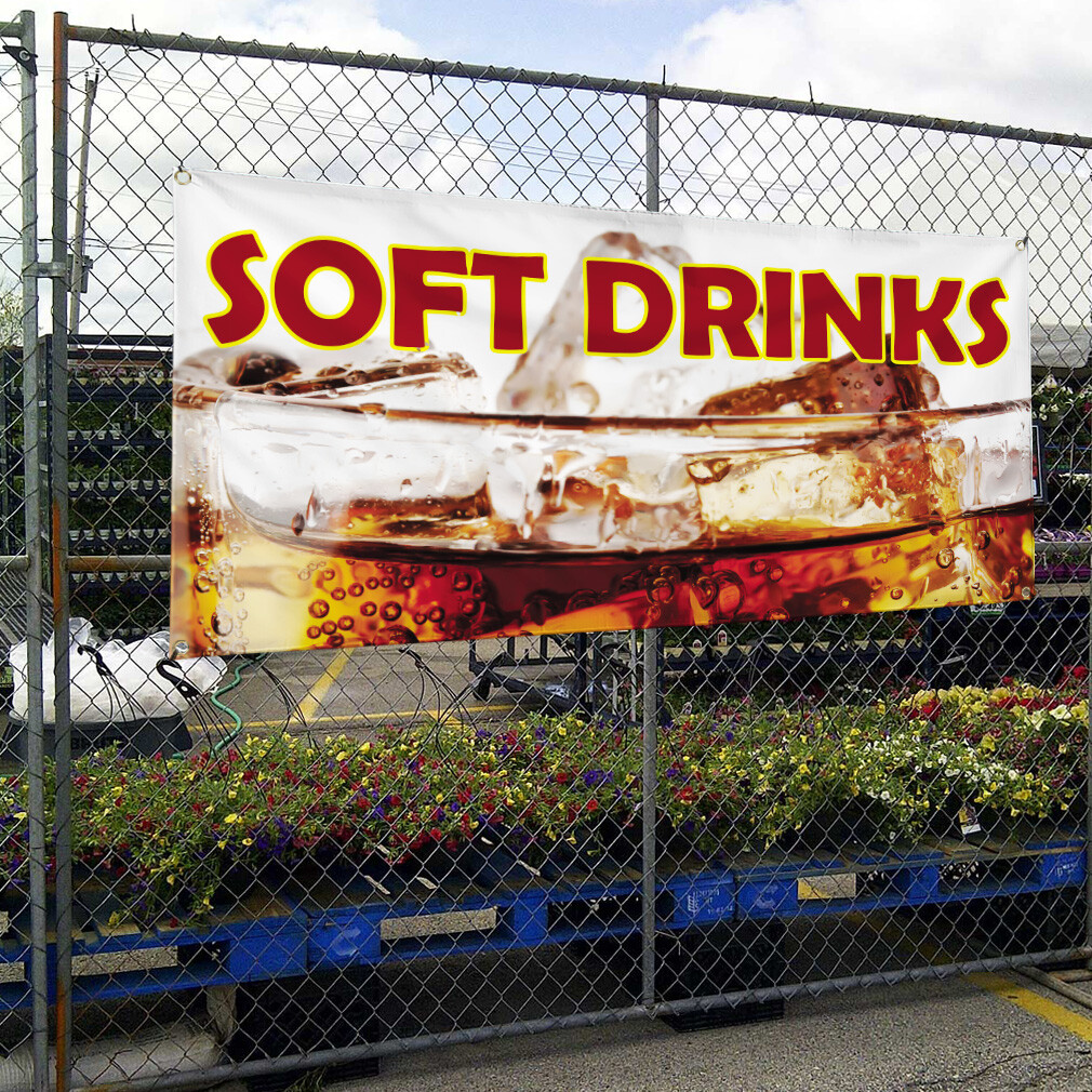 Vinyl Banner Multiple Sizes Soft Drinks Outdoor Advertising Printing Outdoor